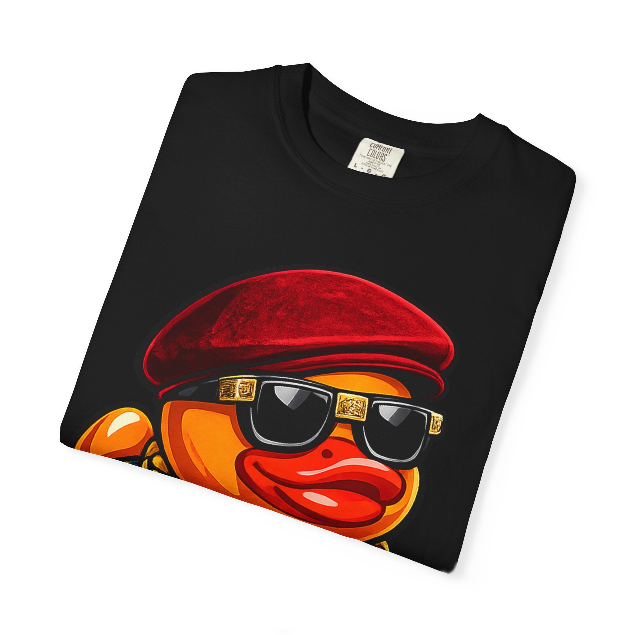 Rubber Duck Vintage 90's Graphic T-Shirt — Cool Sunglasses, Gold Chains & Cool Hat Design