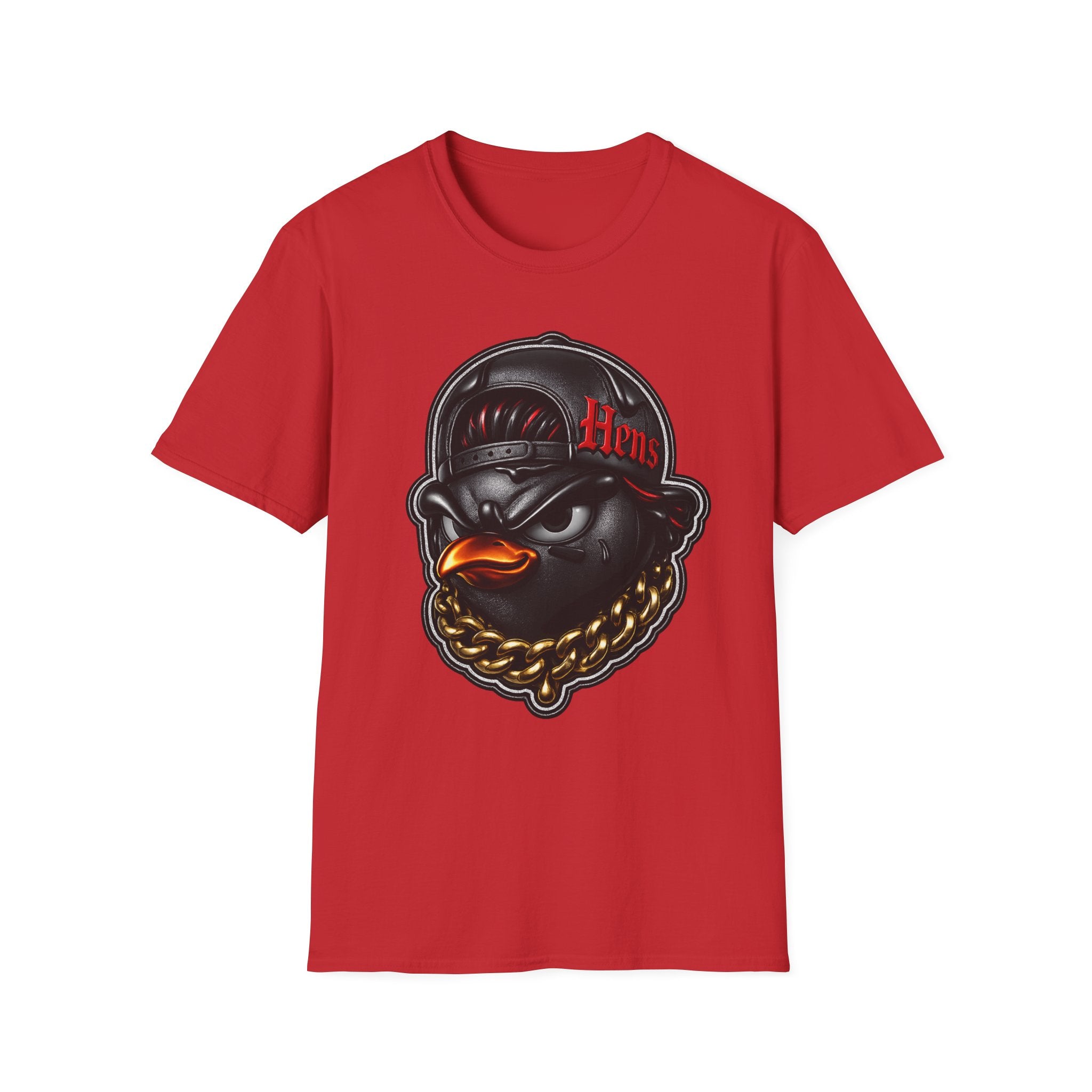 Hens Streetwear T-Shirt — Urban Black and Red themed Graphic Tee
