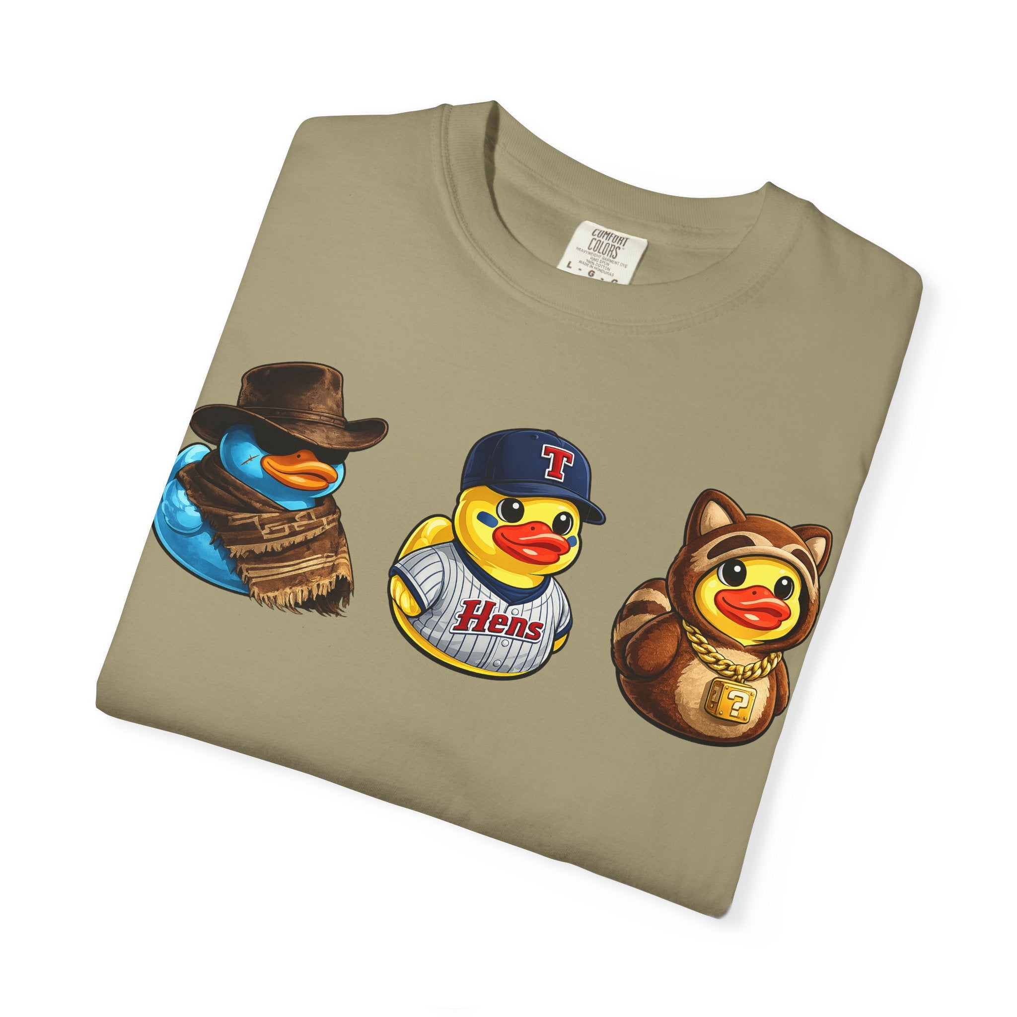 Rubber Duck Dashboard Trio Graphic T-Shirt — Cute Character Tee (Duck Dashboard)