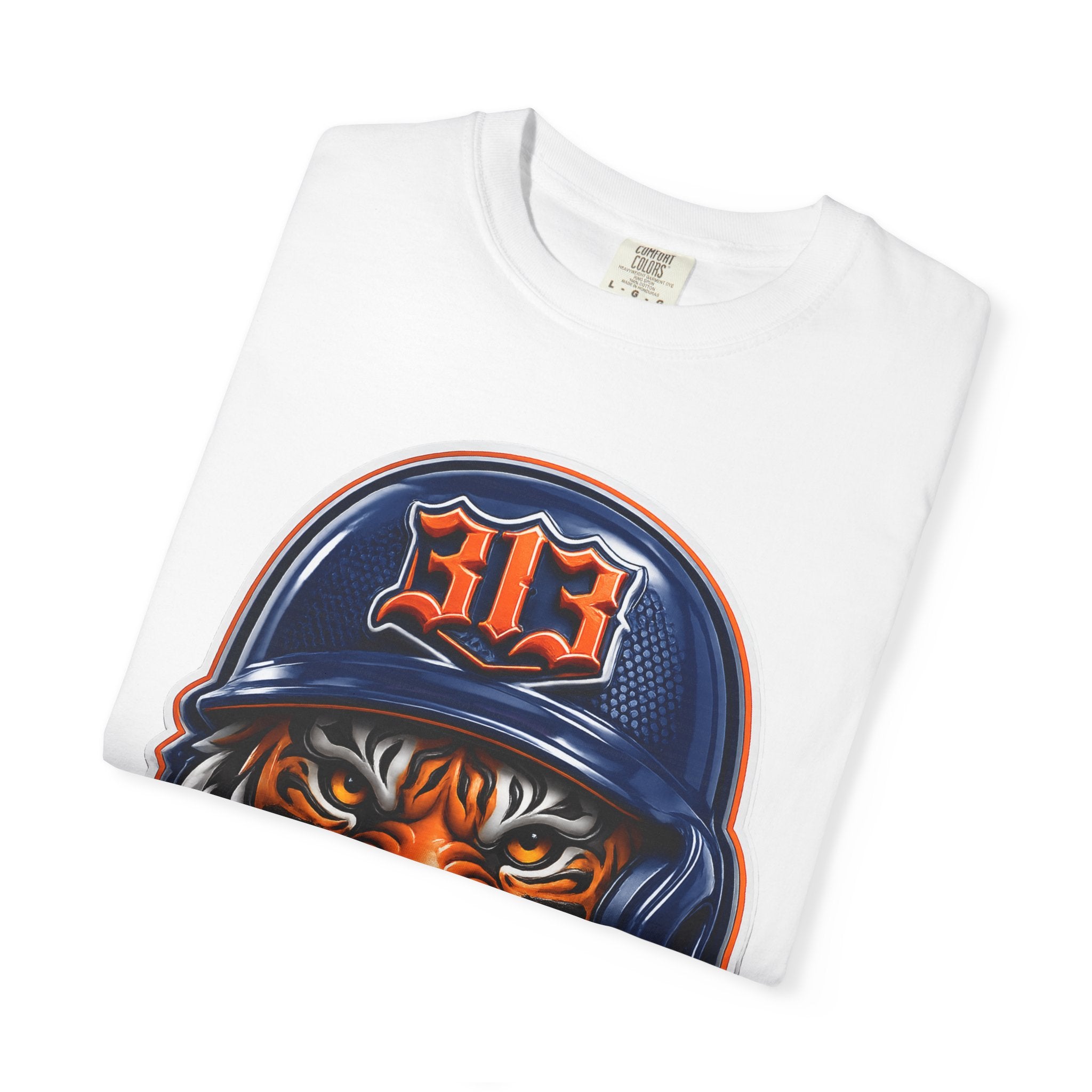 Baseball Helmet T-Shirt — 313 Tiger Sports Logo Tee