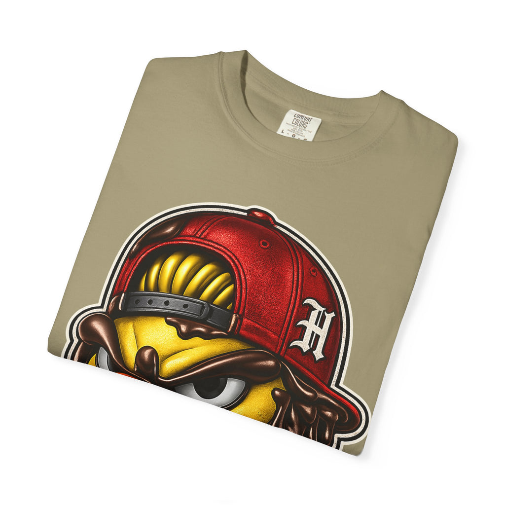 Hen Street Graphic T-Shirt — Streetwear Baseball Cap Mascot Tee