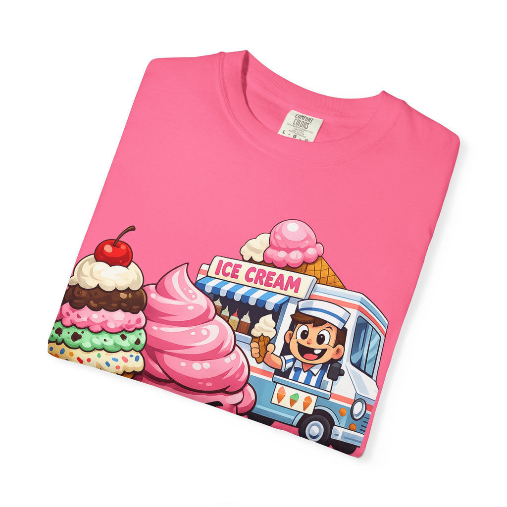 Ice Cream Truck Tee — Cute Cartoon Cupcake & Cone Graphic T-Shirt