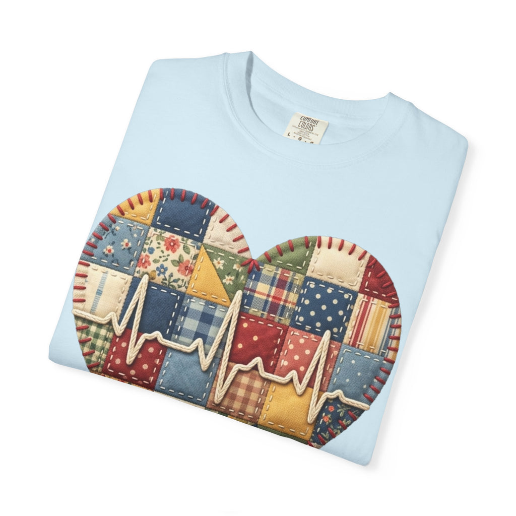 We Care Heart Patchwork T-Shirt — Nurse & Healthcare Appreciation Tee
