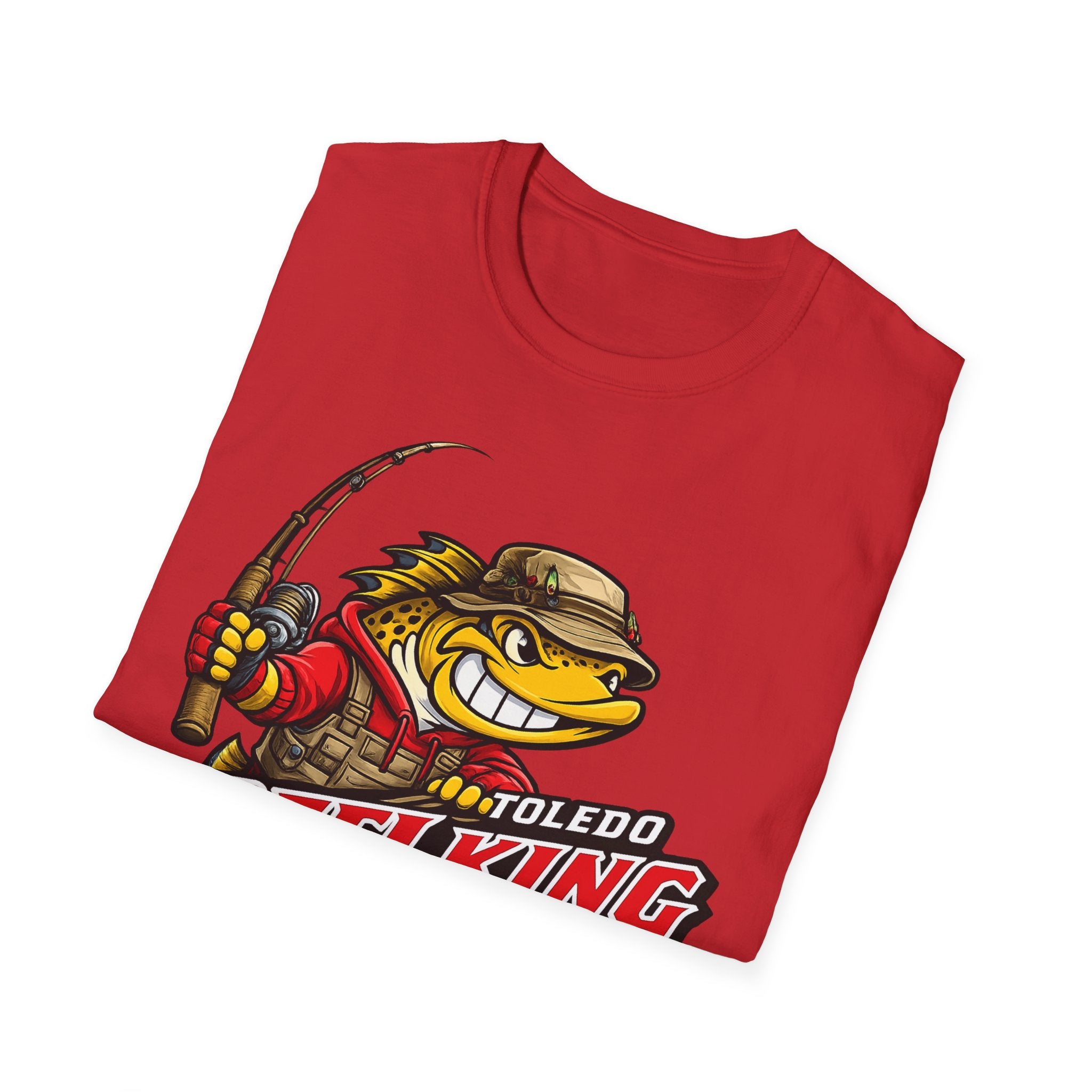 Toledo Reel King Fishing T-Shirt — Mascot Fisherman Tee