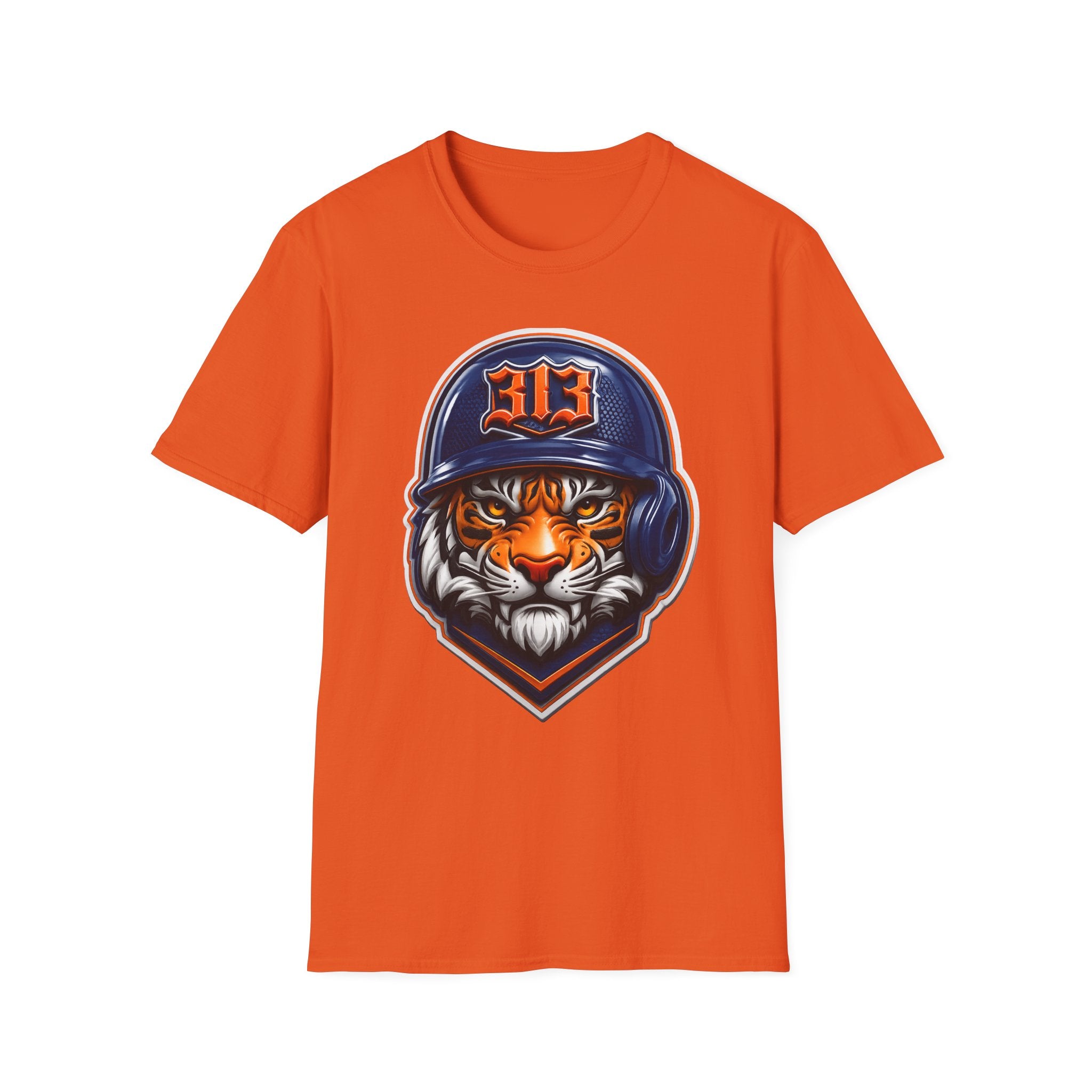 Tiger Mascot Tee —  Helmet Graphic Baseball T-Shirt