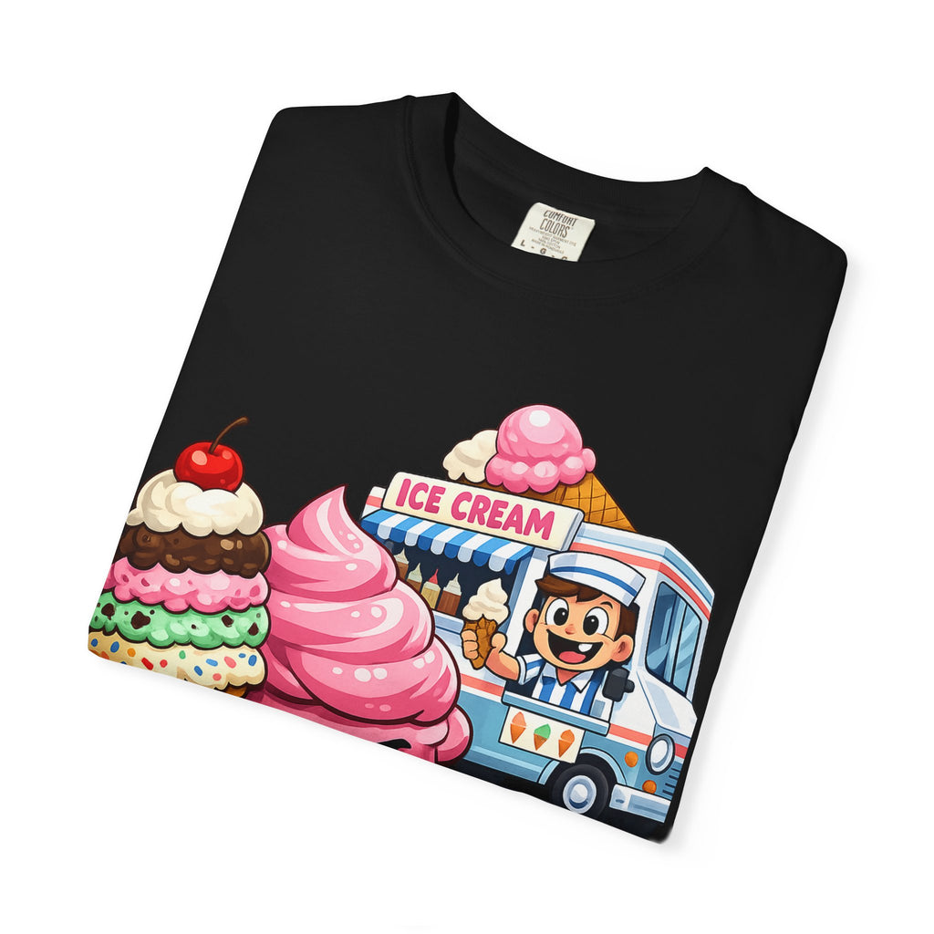 Ice Cream Truck Tee — Cute Cartoon Cupcake & Cone Graphic T-Shirt