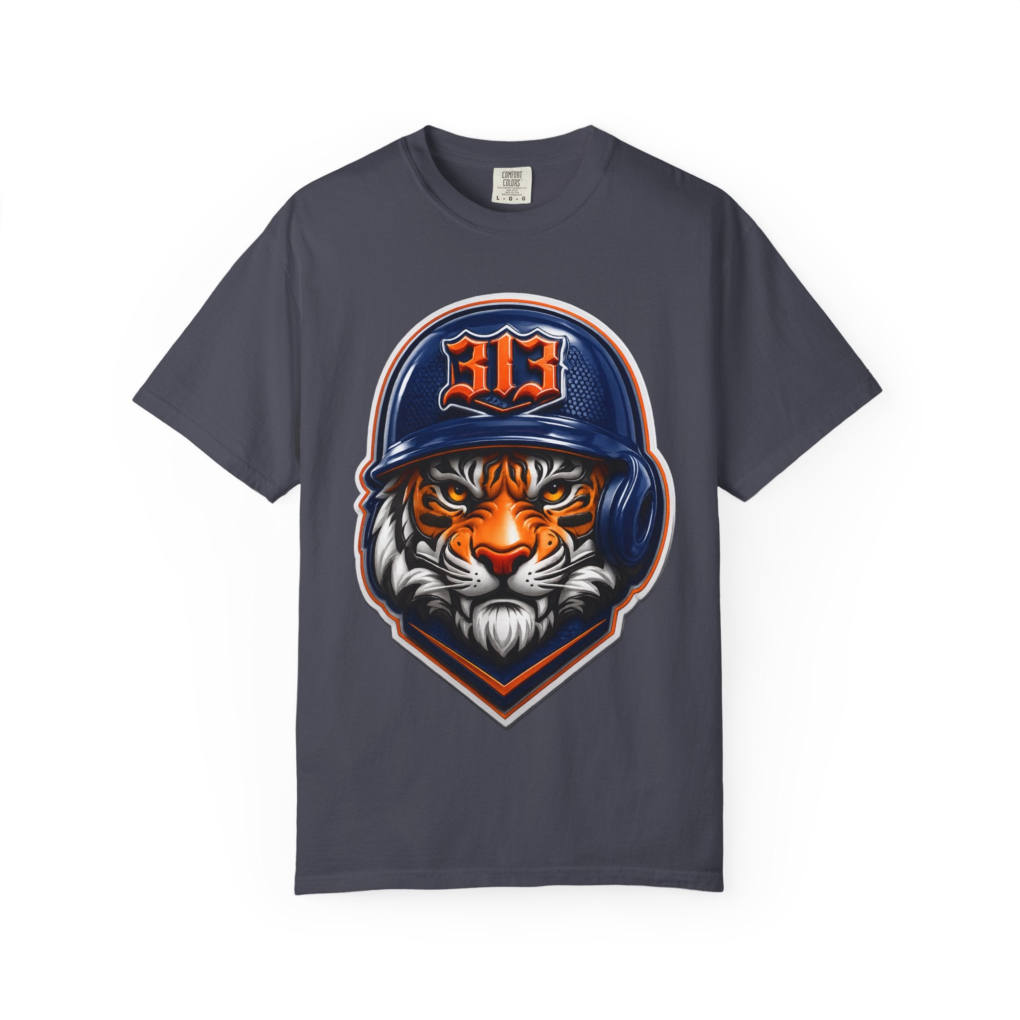 Baseball Helmet T-Shirt — 313 Tiger Sports Logo Tee
