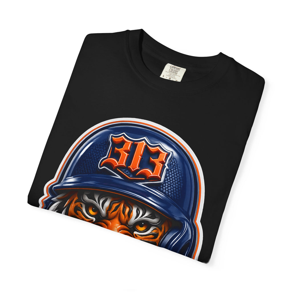 Baseball Helmet T-Shirt — 313 Tiger Sports Logo Tee