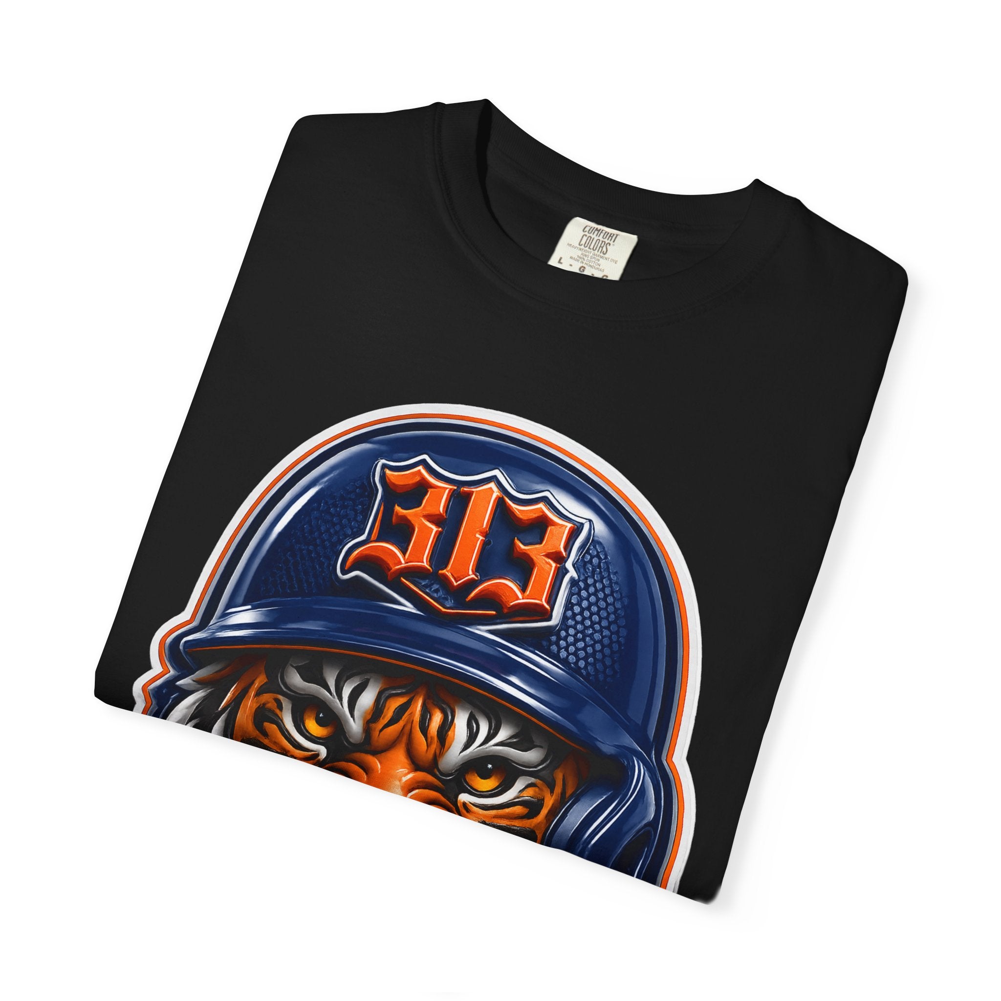 Baseball Helmet T-Shirt — 313 Tiger Sports Logo Tee