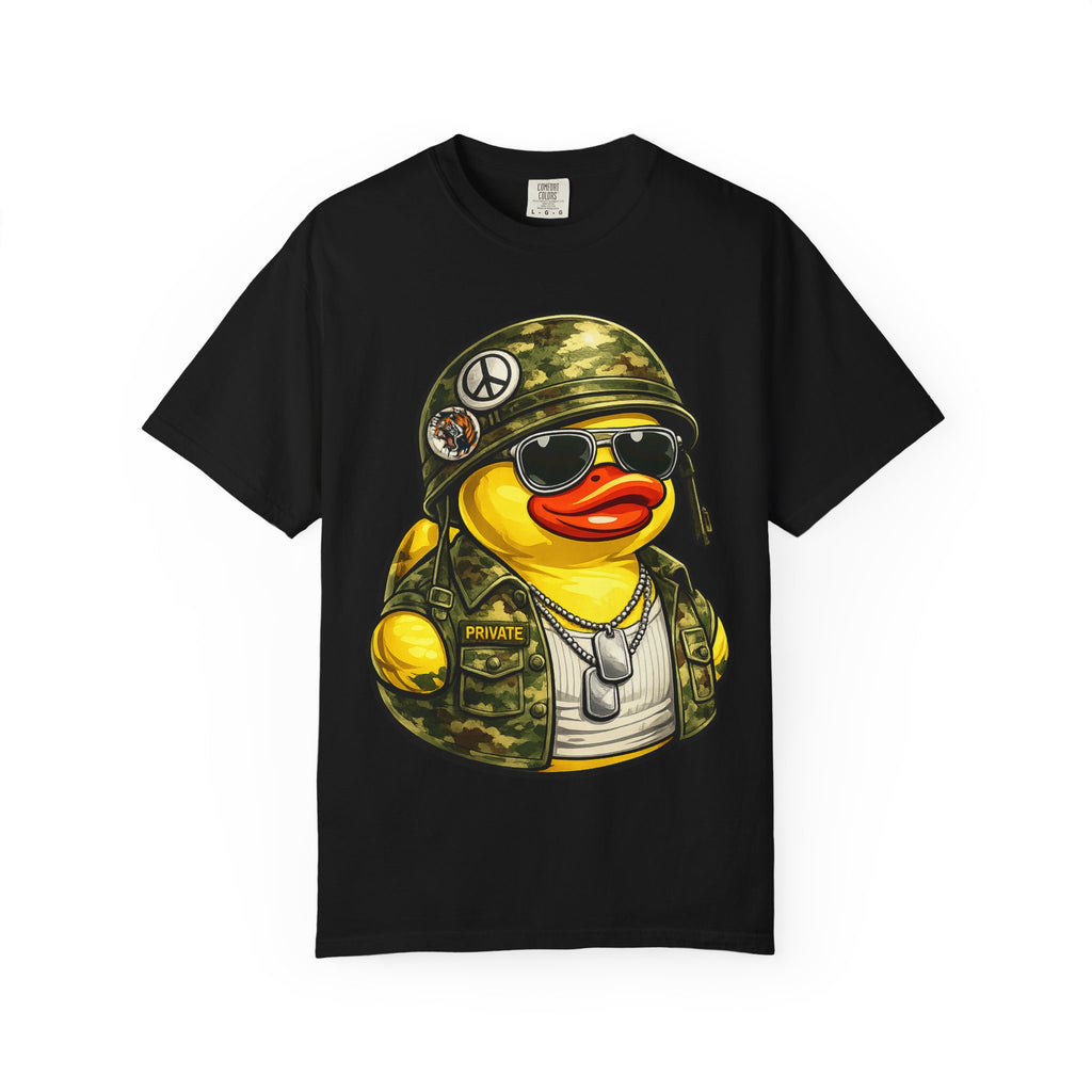 Military Rubber Duck T-Shirt — Cute Camouflage Soldier Duck Graphic Tee