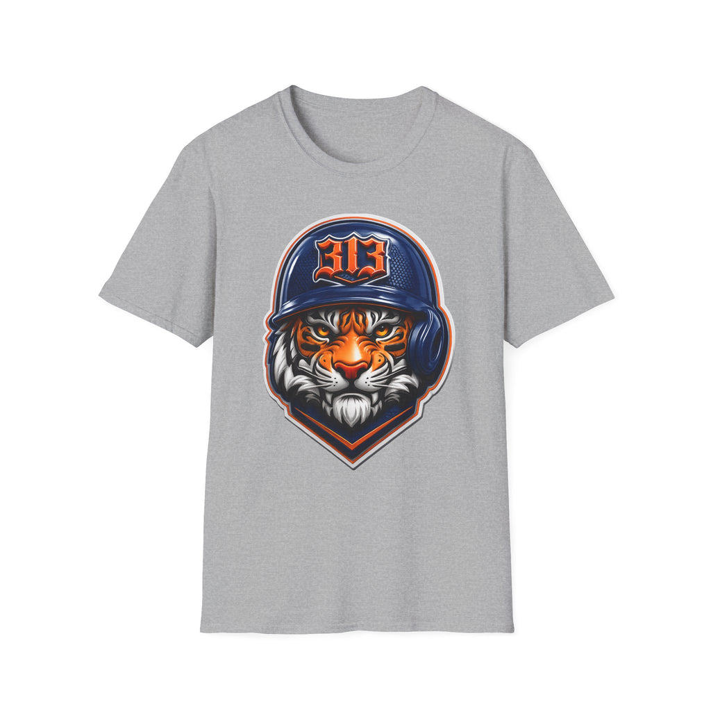 Tiger Mascot Tee —  Helmet Graphic Baseball T-Shirt