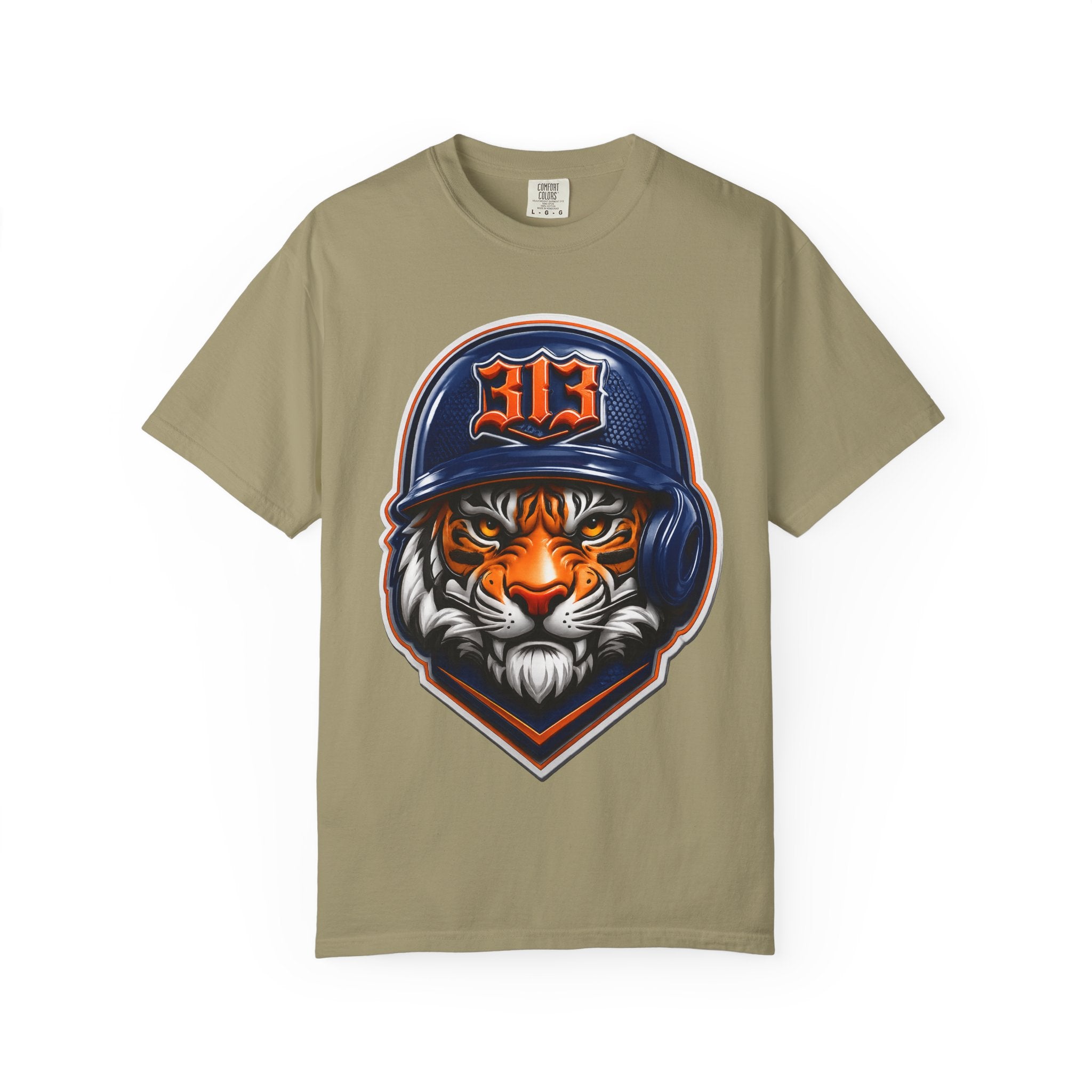 Baseball Helmet T-Shirt — 313 Tiger Sports Logo Tee