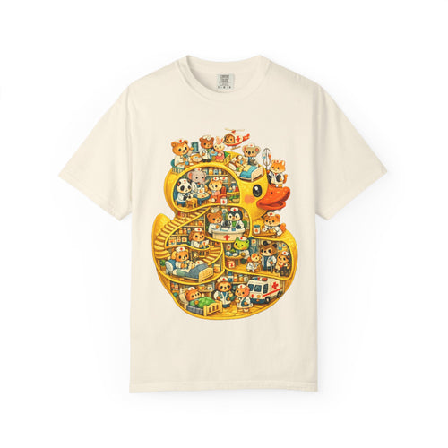 Duck Village Medical T‑Shirt — Whimsical Animal Town Illustration