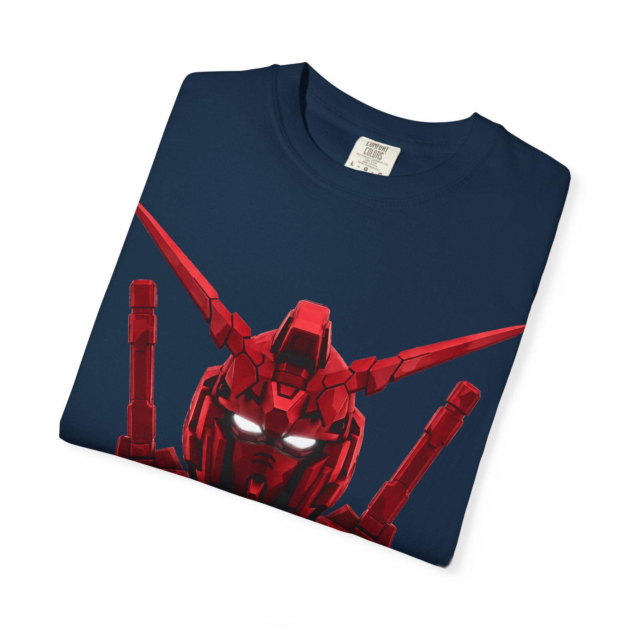 Red Mech Helmet T-Shirt — Anime Mecha Graphic Tee