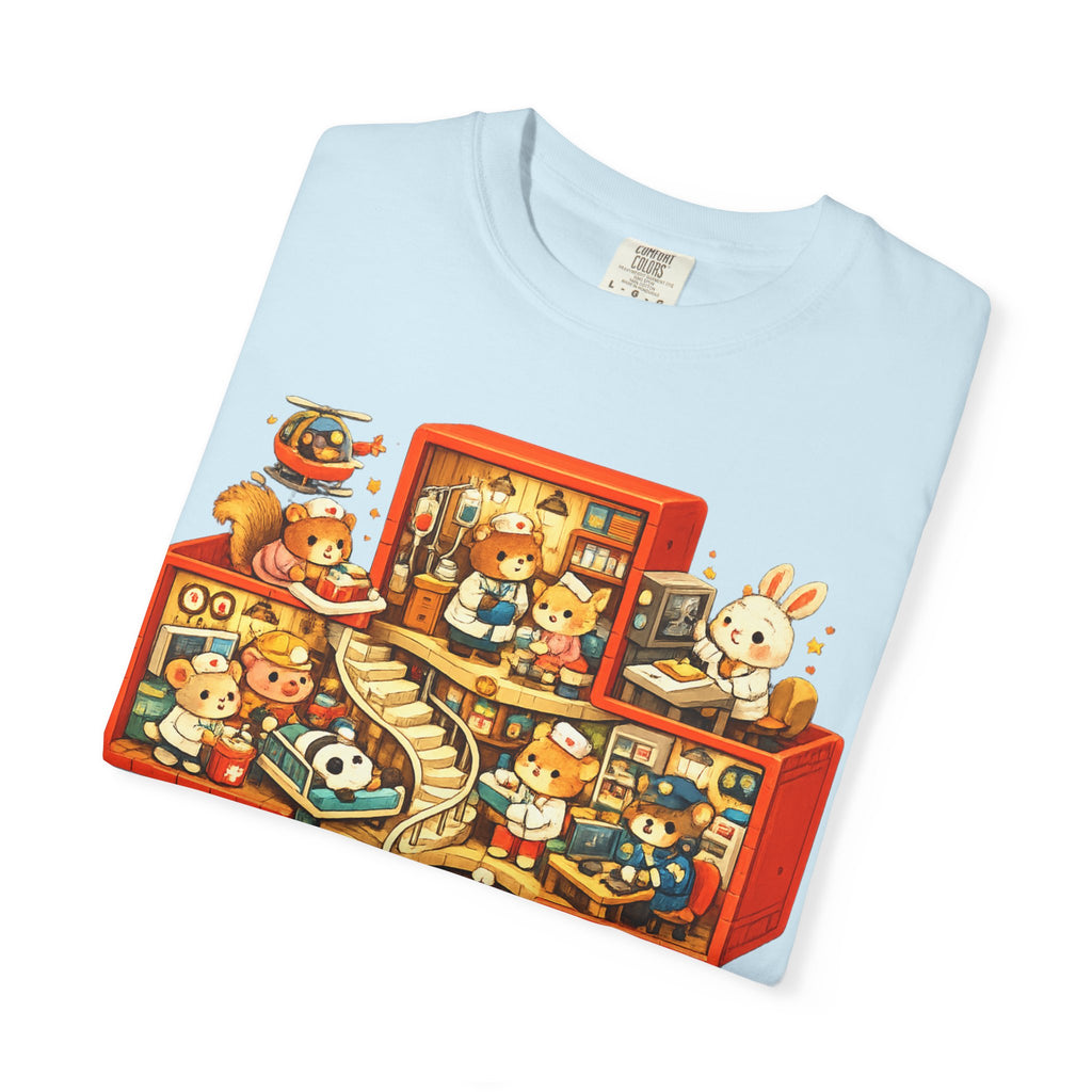 Medical Cross T-Shirt — Cute Vintage Kids’ Small World Illustration