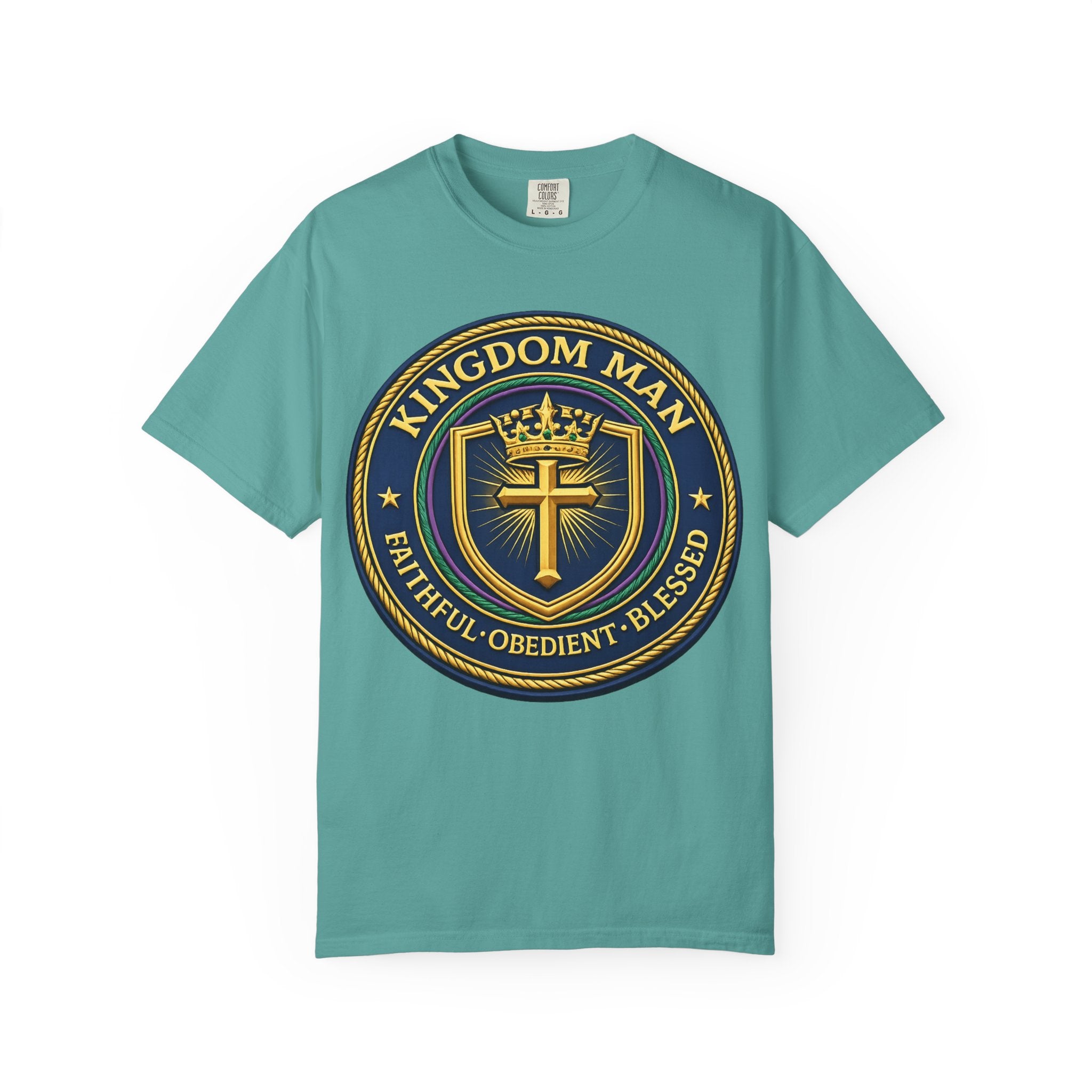 Kingdom Man T-Shirt — Faithful • Obedient • Blessed Christian Tee