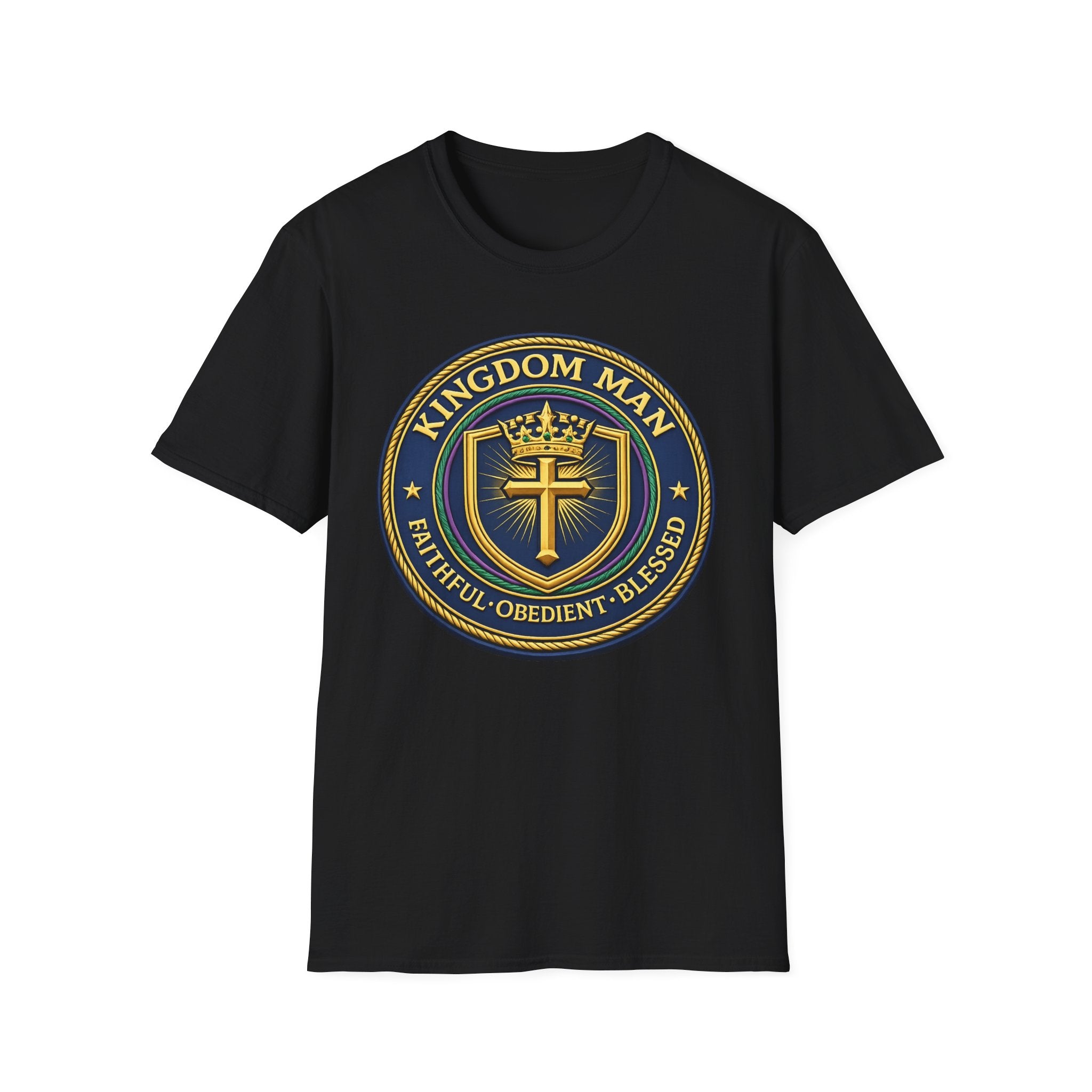 Kingdom Man T-Shirt — Faithful Obedient Blessed Christian Graphic Tee
