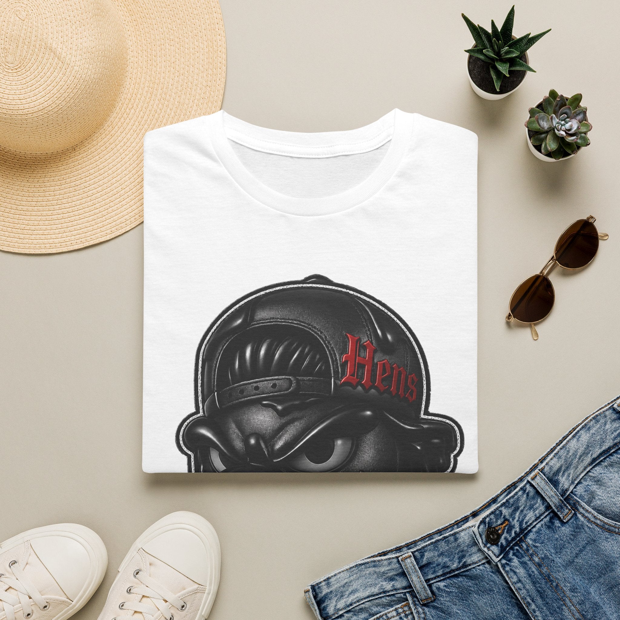 Black Out Hens T-Shirt — Edgy Streetwear Tee with "Hens" Cap Graphic
