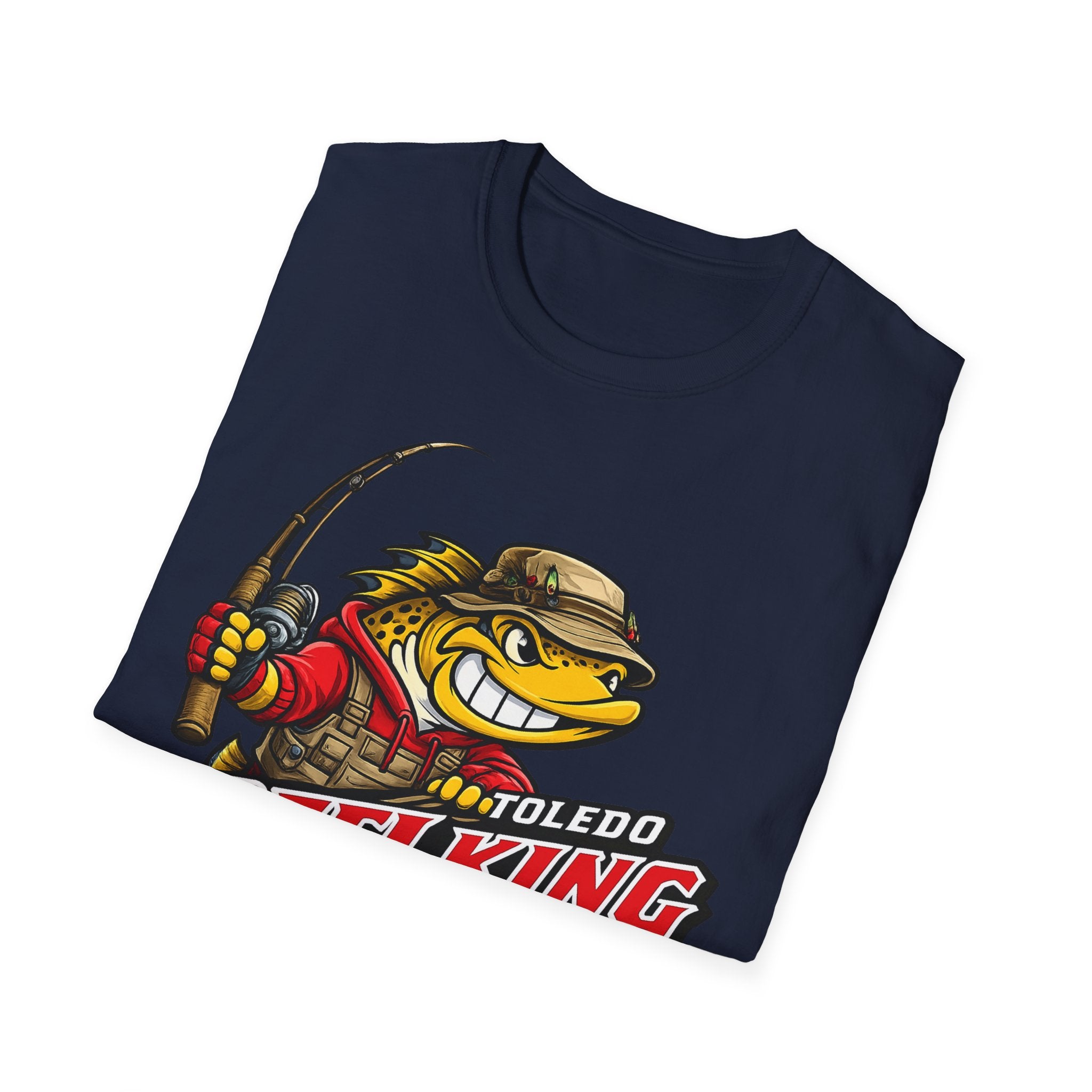 Toledo Reel King Fishing T-Shirt — Mascot Fisherman Tee