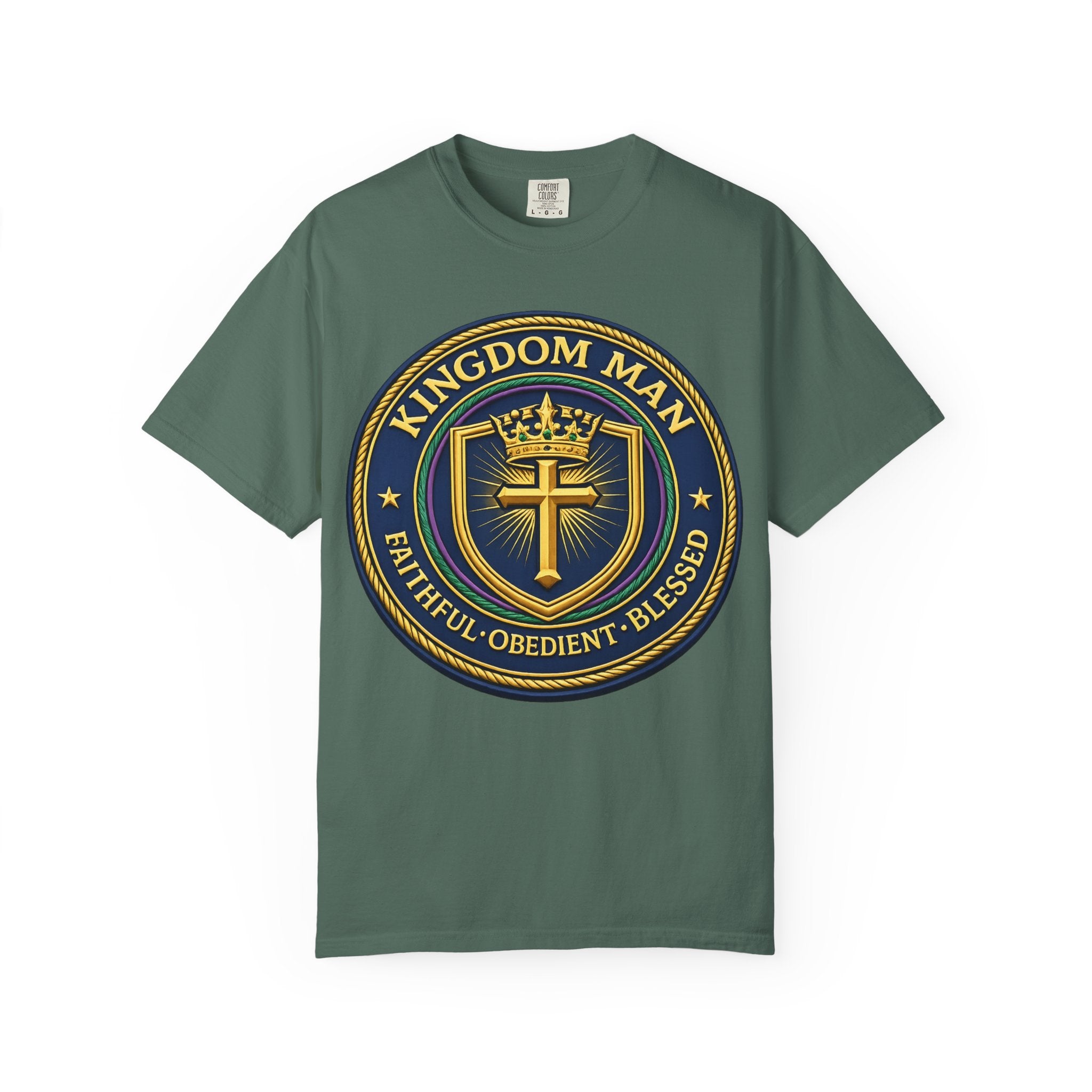 Kingdom Man T-Shirt — Faithful • Obedient • Blessed Christian Tee