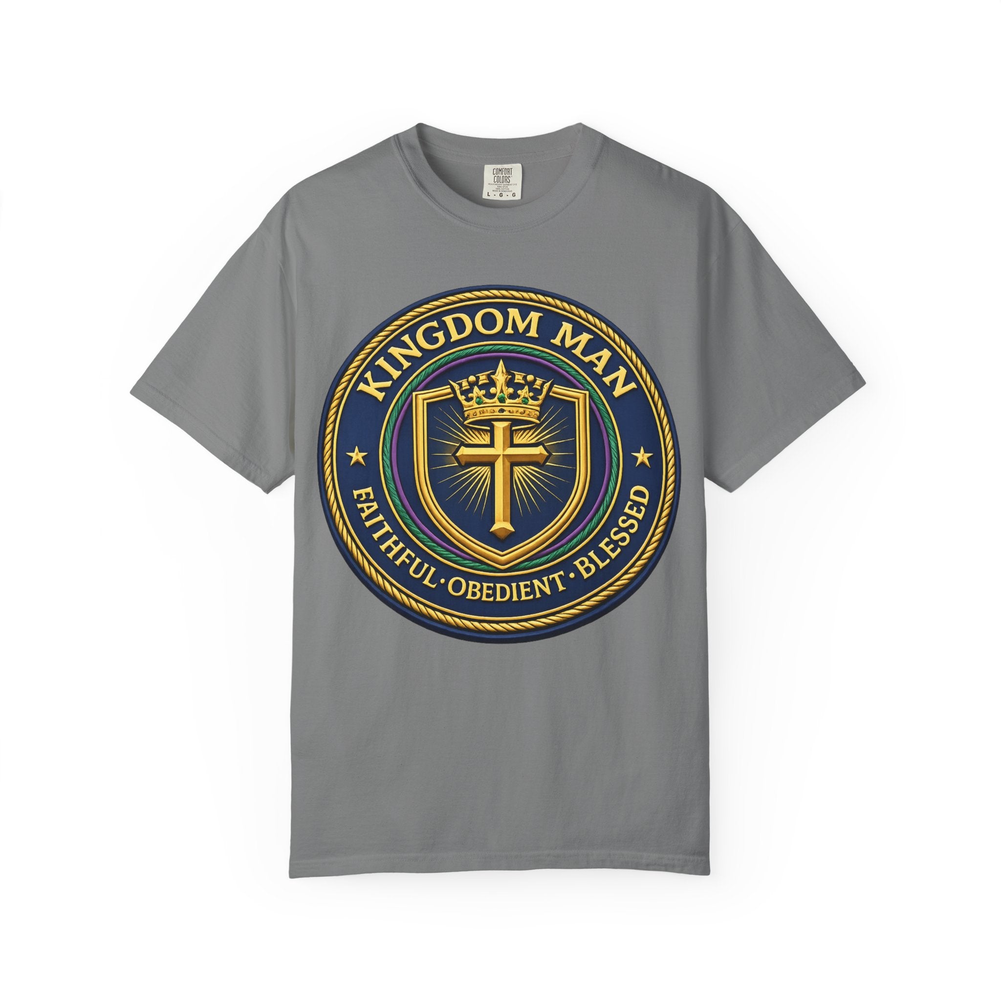 Kingdom Man T-Shirt — Faithful • Obedient • Blessed Christian Tee