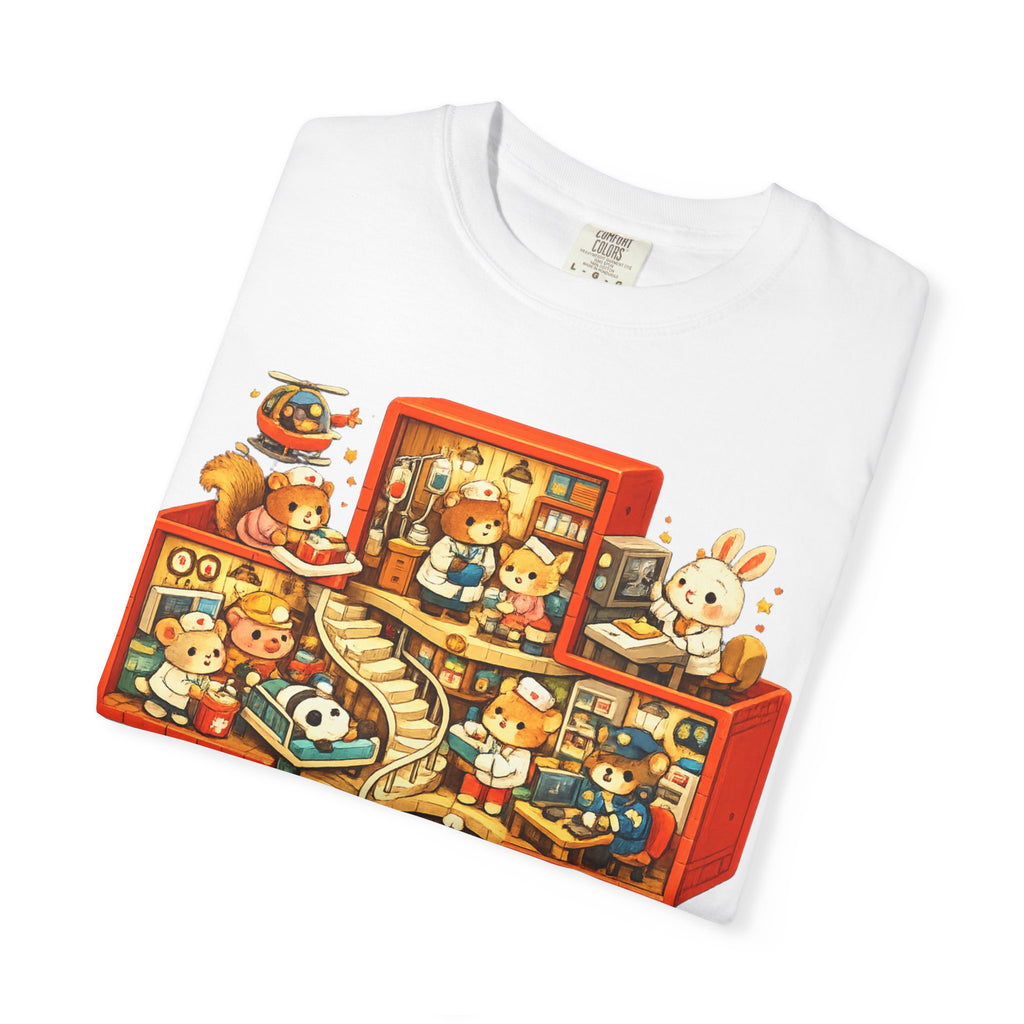 Medical Cross T-Shirt — Cute Vintage Kids’ Small World Illustration