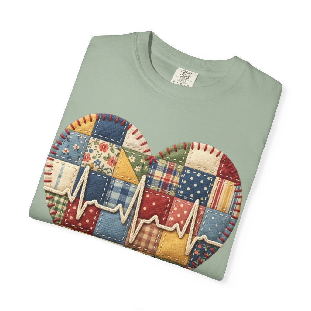 We Care Heart Patchwork T-Shirt — Nurse & Healthcare Appreciation Tee