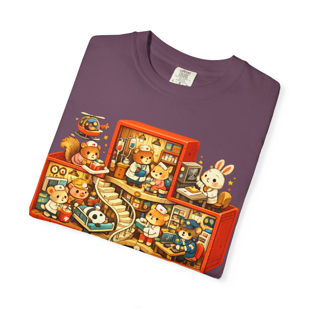 Medical Cross T-Shirt — Cute Vintage Kids’ Small World Illustration