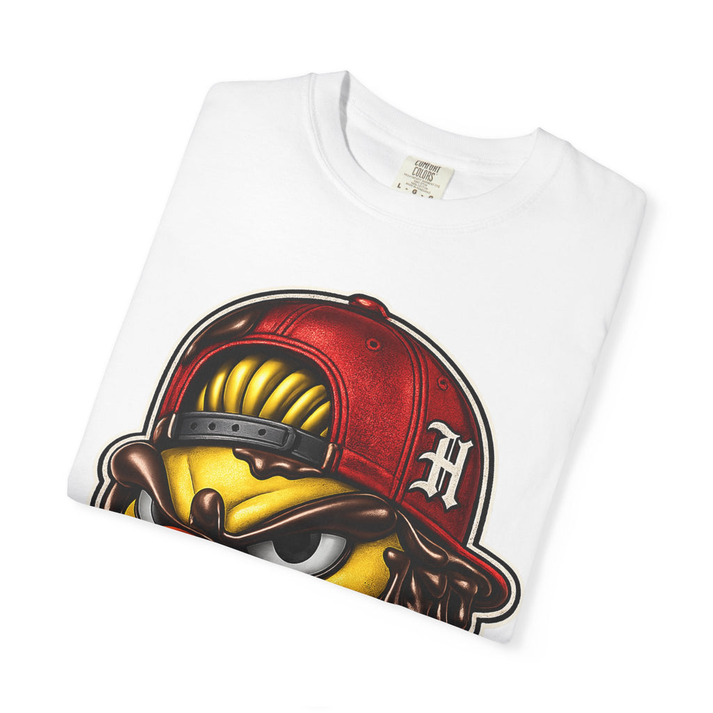 Hen Street Graphic T-Shirt — Streetwear Baseball Cap Mascot Tee