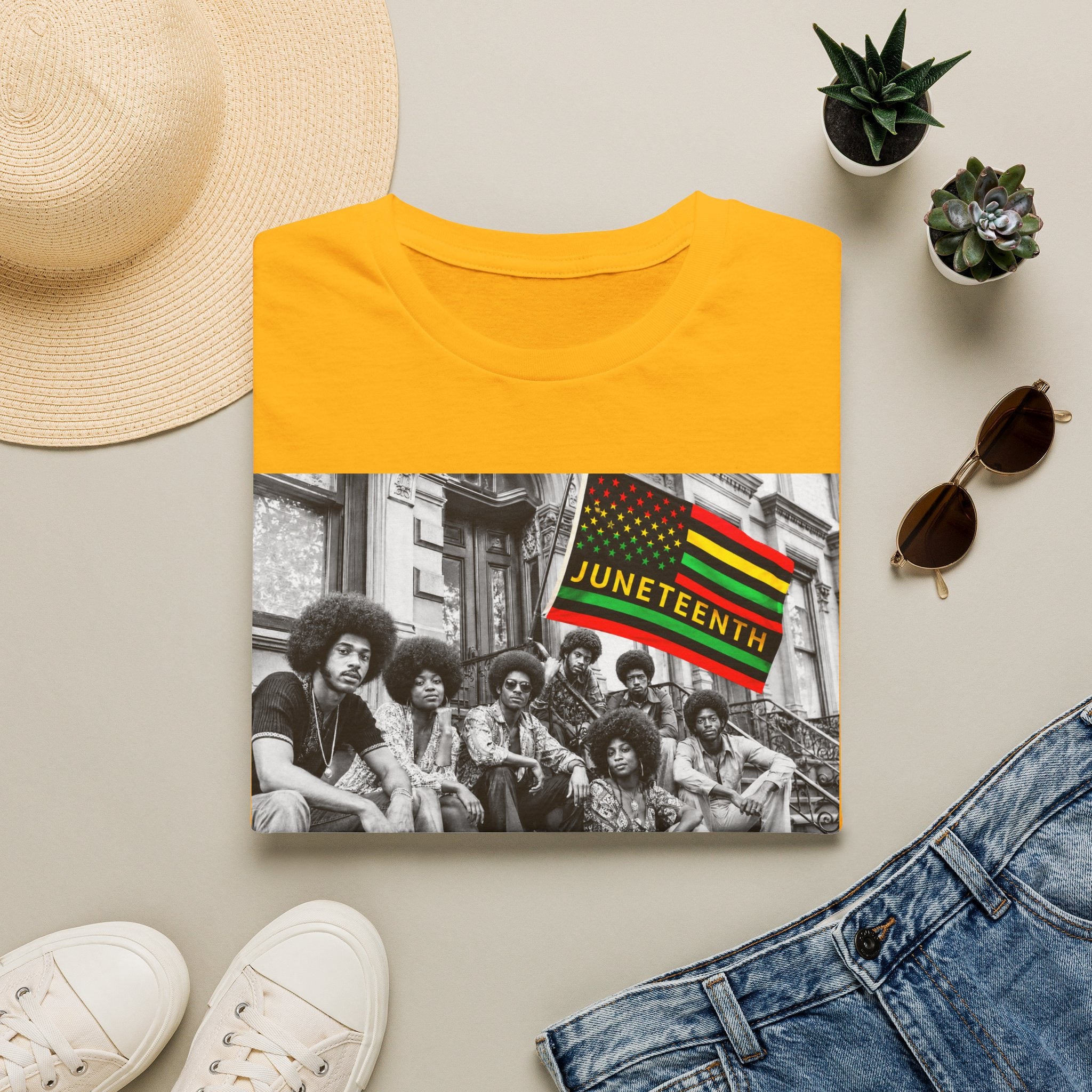 Juneteenth Celebration T-Shirt — Vintage Black History Flag Design