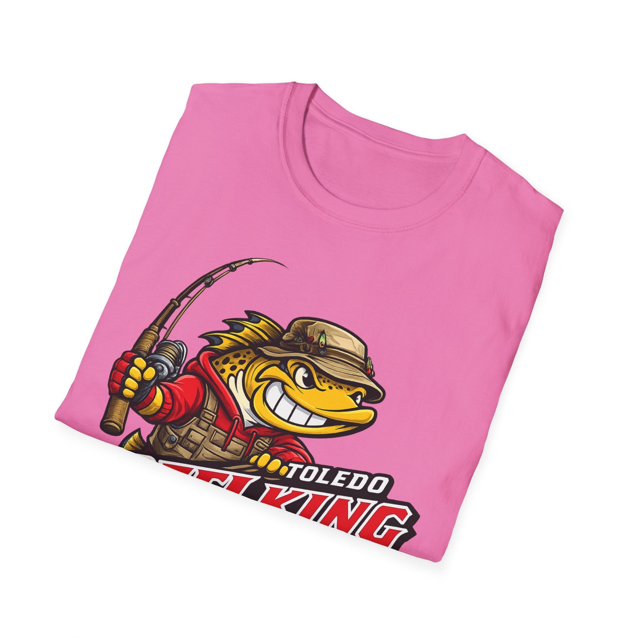 Toledo Reel King Fishing T-Shirt — Mascot Fisherman Tee