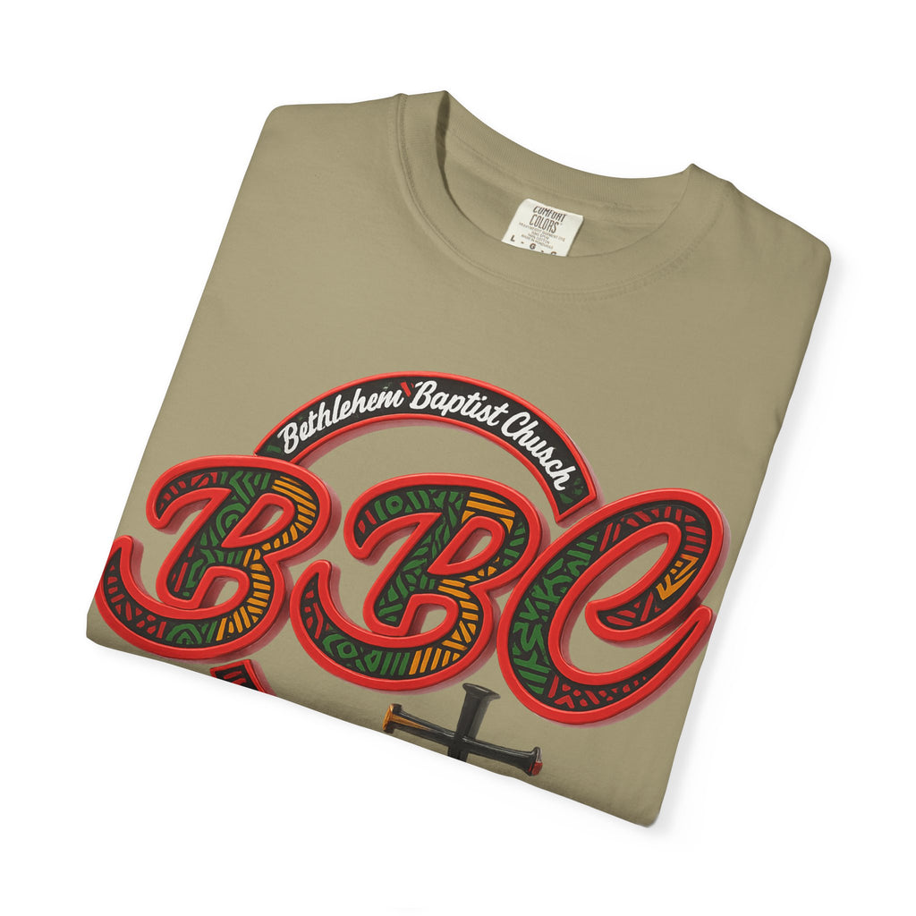 BBC Church T-Shirt – African Art Inspired Gospel Tee with Cross