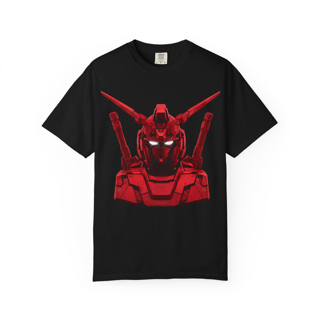 Red Mech Helmet T-Shirt — Anime Mecha Graphic Tee