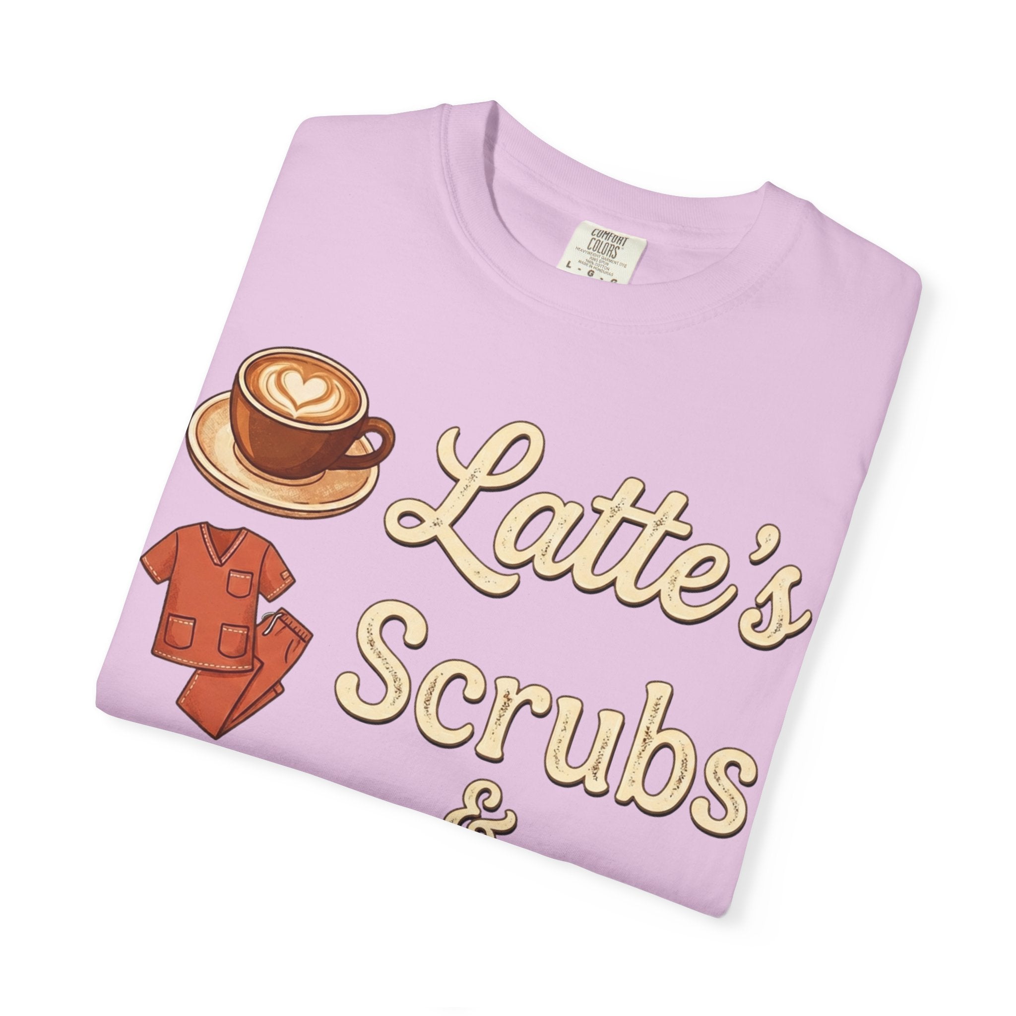 Latte’s Scrubs & Rubber Gloves T-shirt — Nurse/Caregiver Coffee Shirt