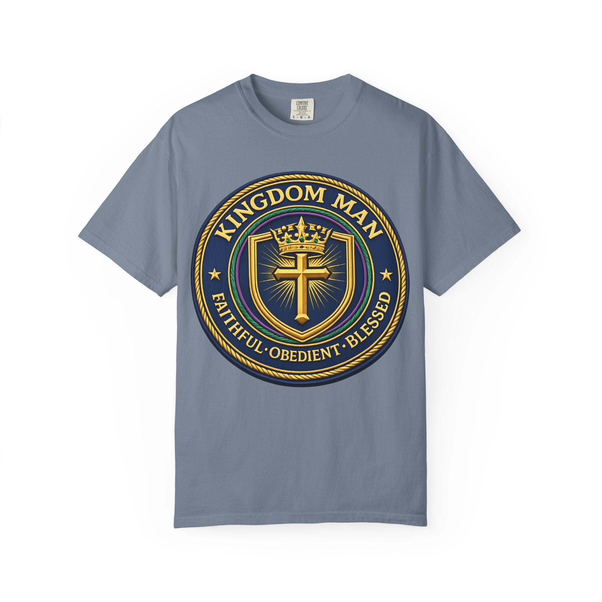 Kingdom Man T-Shirt — Faithful • Obedient • Blessed Christian Tee