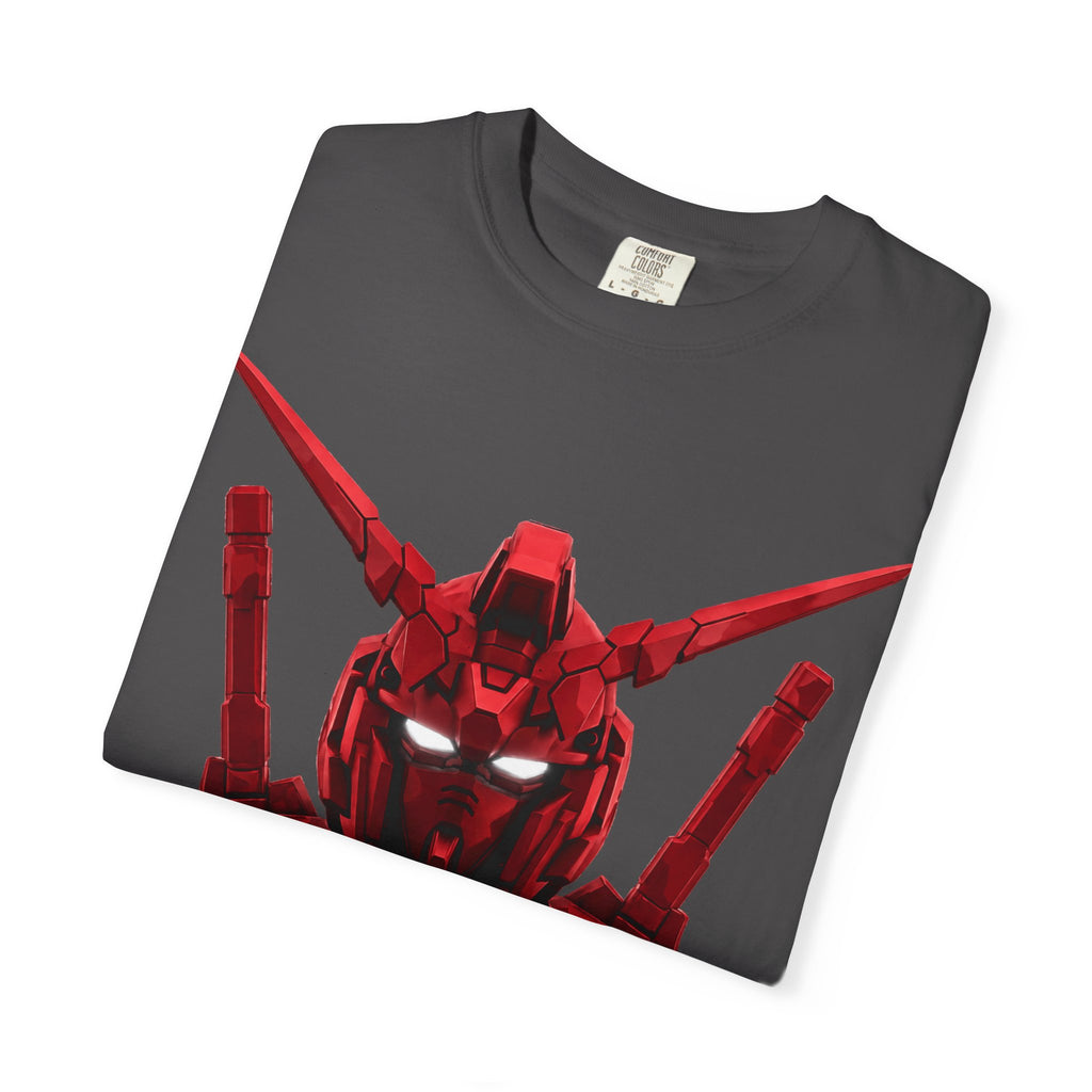 Red Mech Helmet T-Shirt — Anime Mecha Graphic Tee