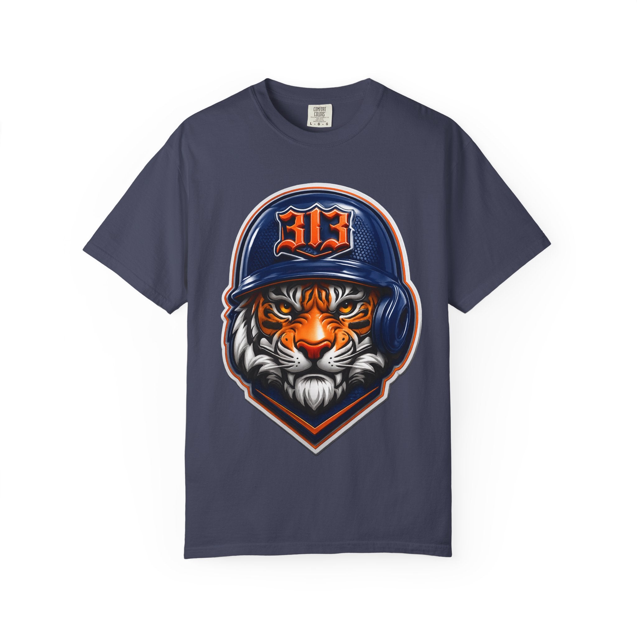 Baseball Helmet T-Shirt — 313 Tiger Sports Logo Tee