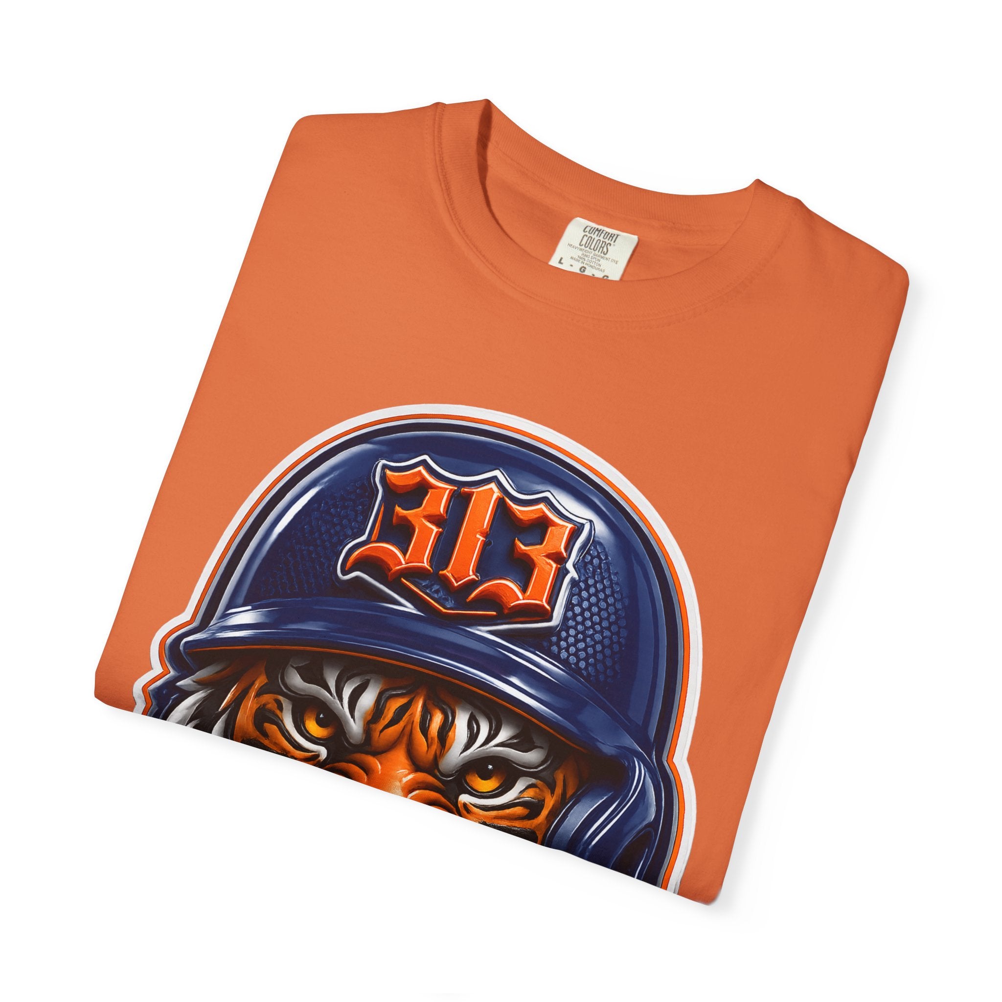 Baseball Helmet T-Shirt — 313 Tiger Sports Logo Tee