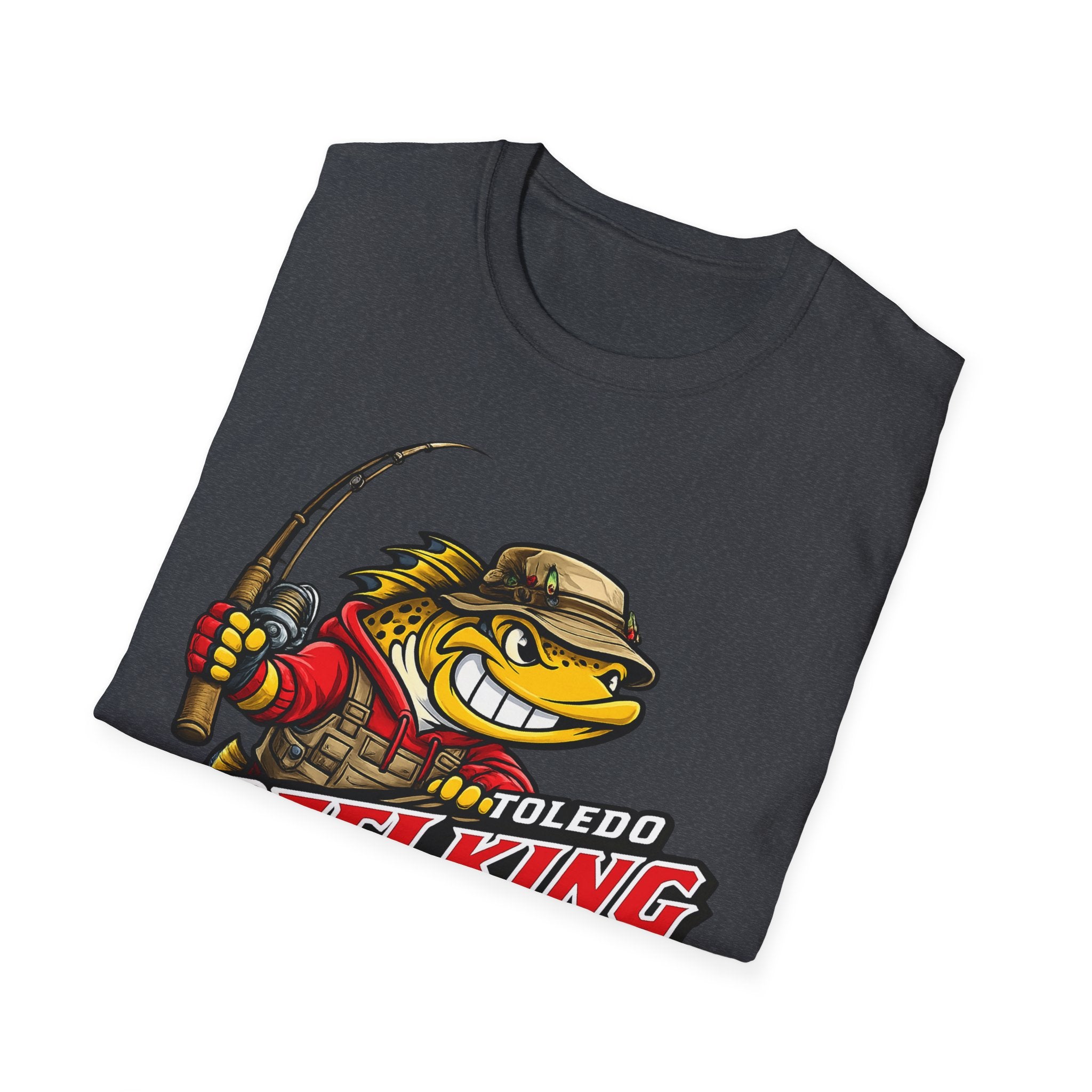 Toledo Reel King Fishing T-Shirt — Mascot Fisherman Tee