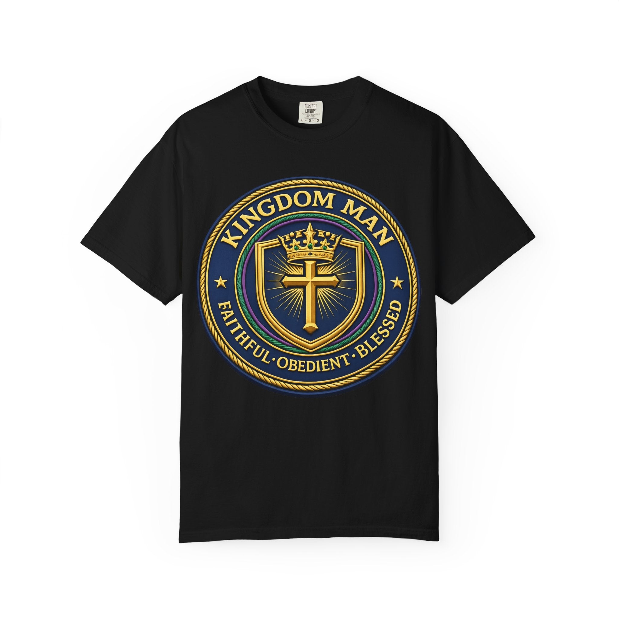 Kingdom Man T-Shirt — Faithful • Obedient • Blessed Christian Tee