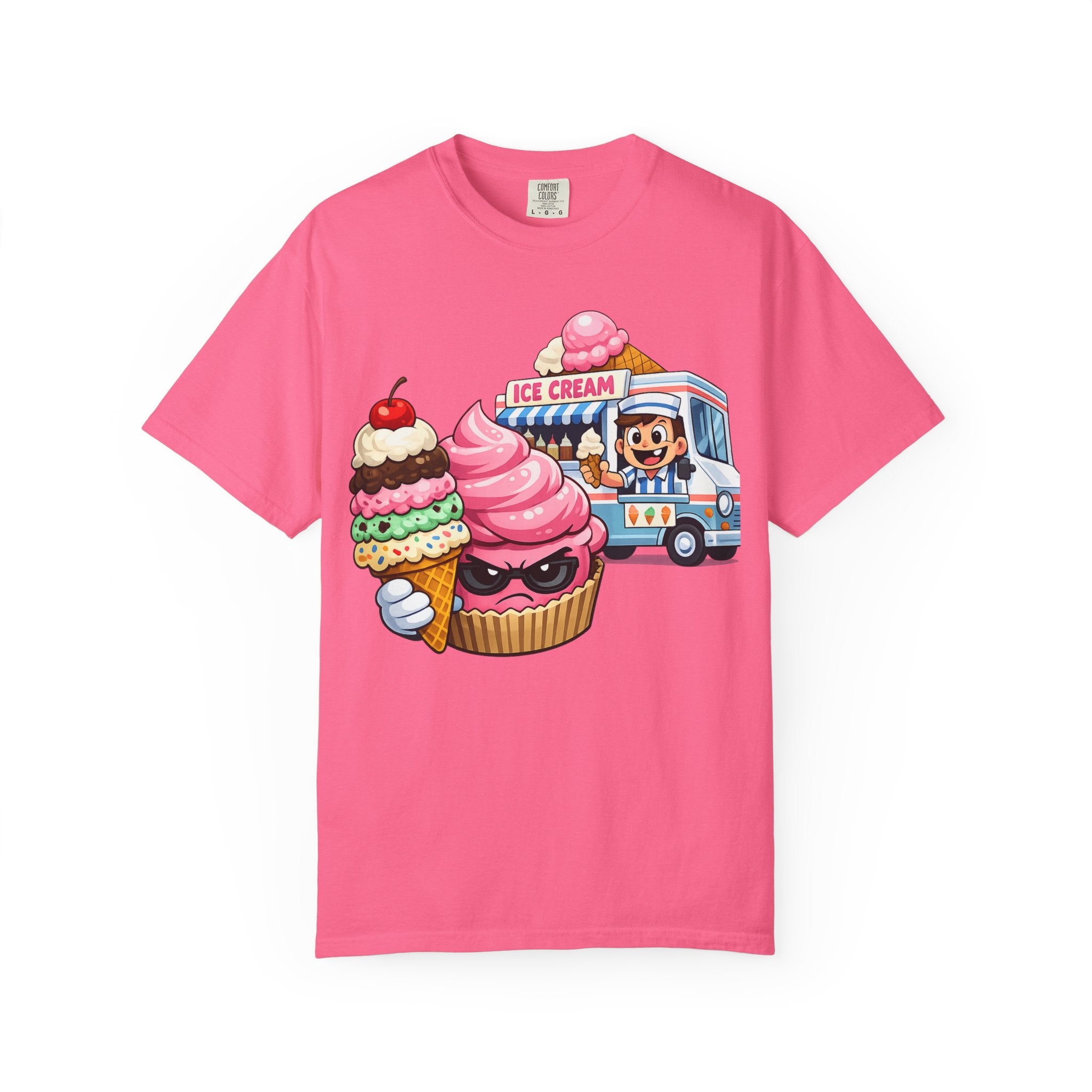 Ice Cream Truck Tee — Cute Cartoon Cupcake & Cone Graphic T-Shirt