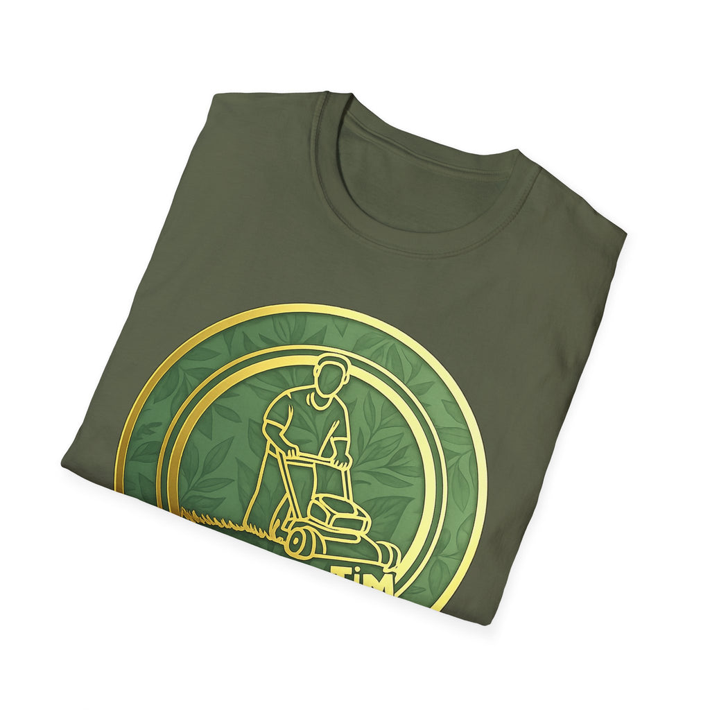 Lawn Care Logo T-Shirt — "Trims By Tim" Gardening Tee