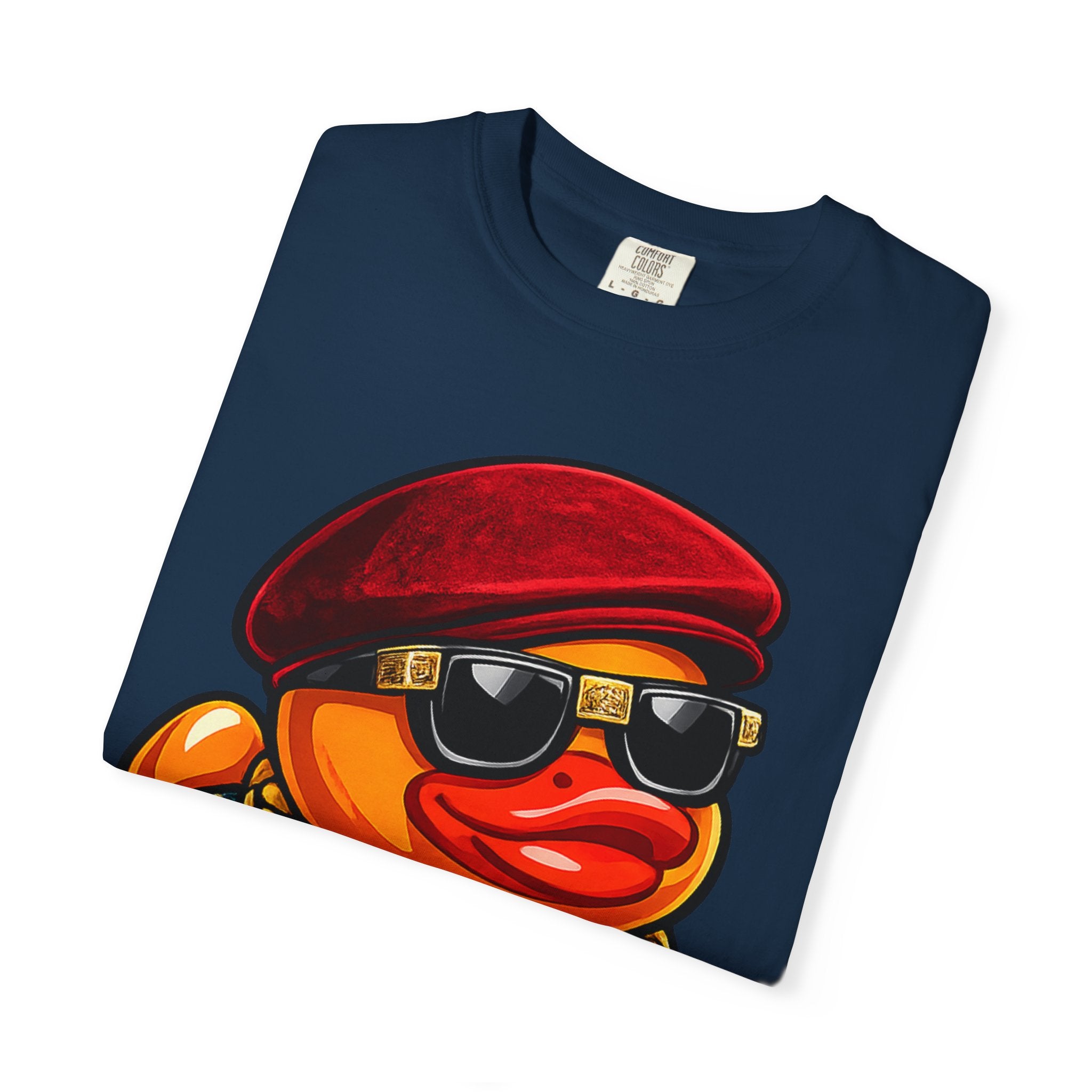 Rubber Duck Vintage 90's Graphic T-Shirt — Cool Sunglasses, Gold Chains & Cool Hat Design