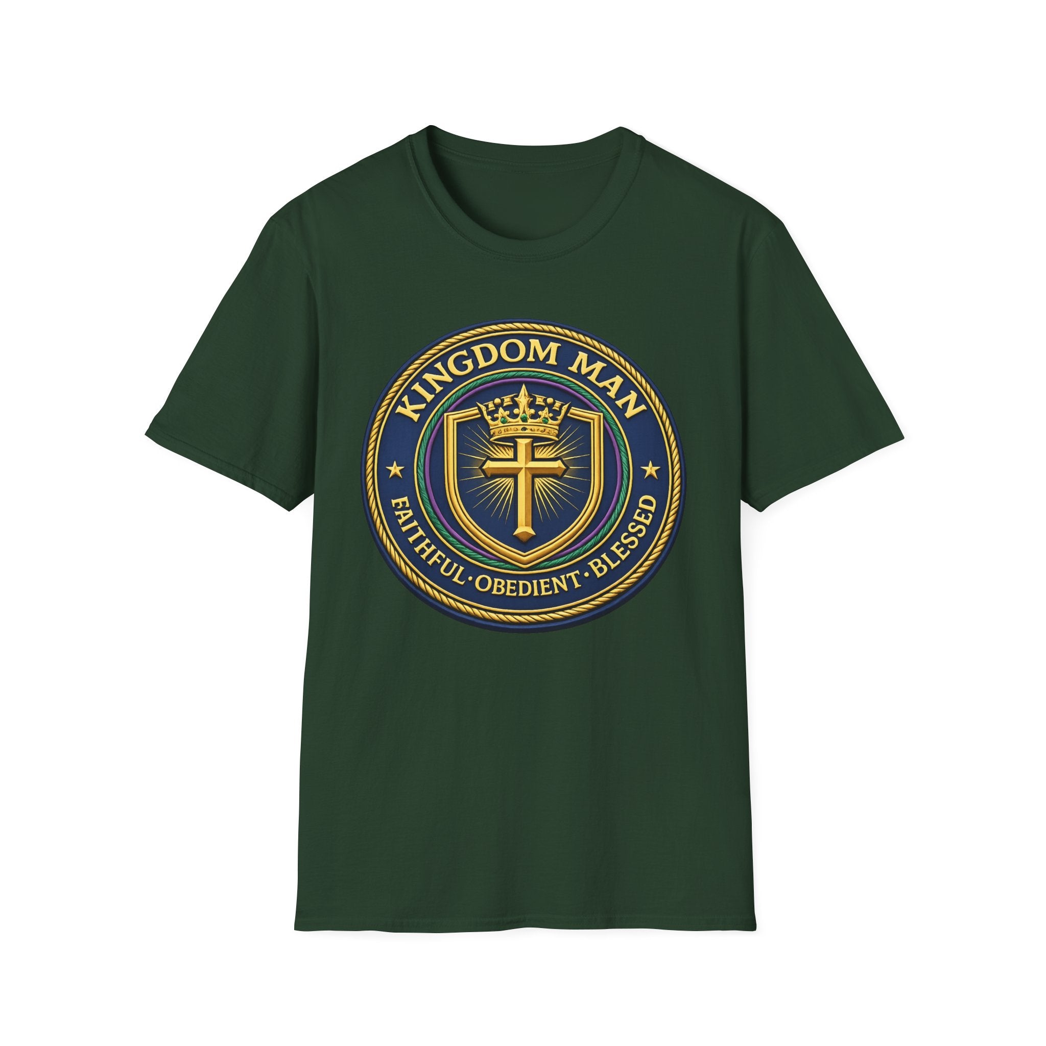 Kingdom Man T-Shirt — Faithful Obedient Blessed Christian Graphic Tee