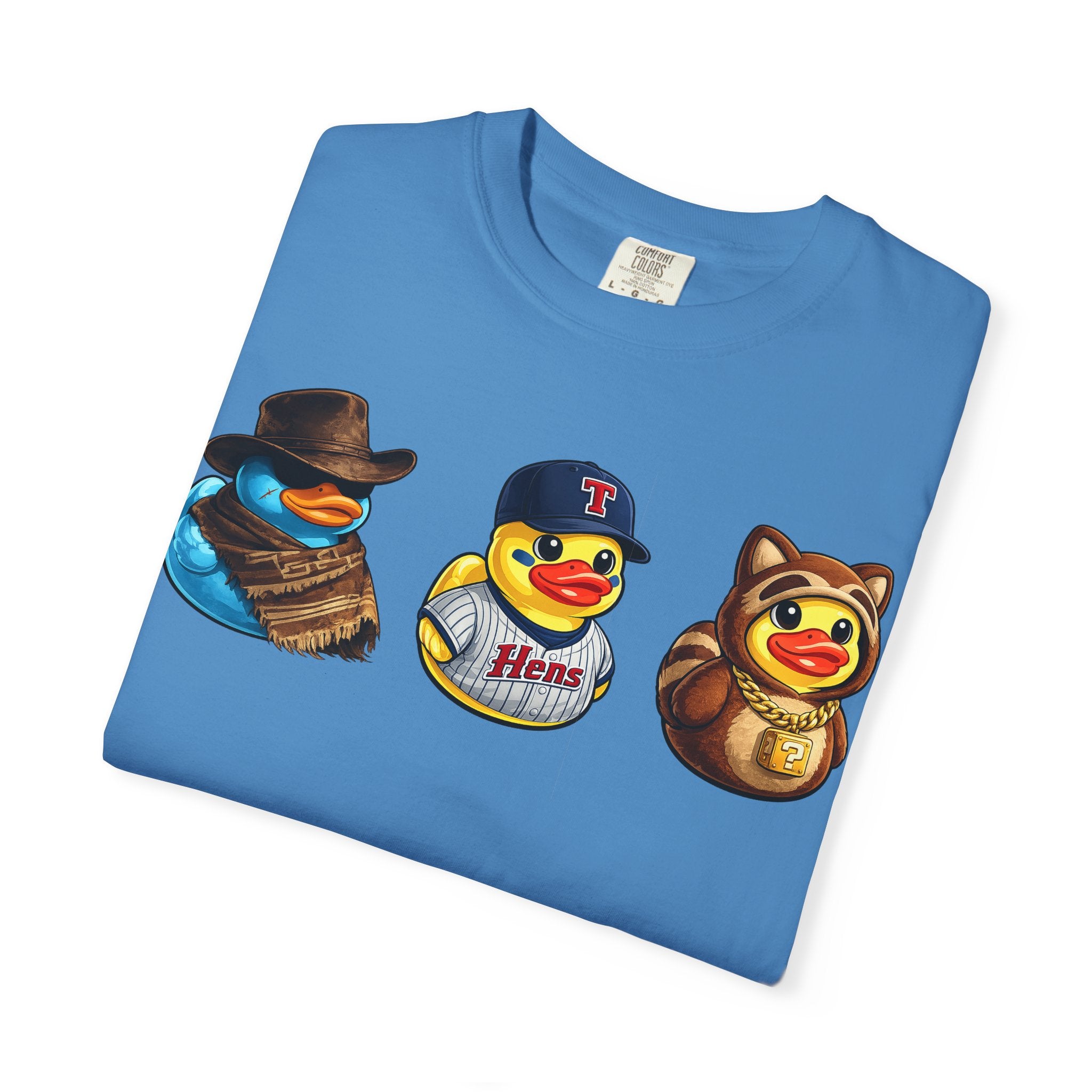 Rubber Duck Dashboard Trio Graphic T-Shirt — Cute Character Tee (Duck Dashboard)