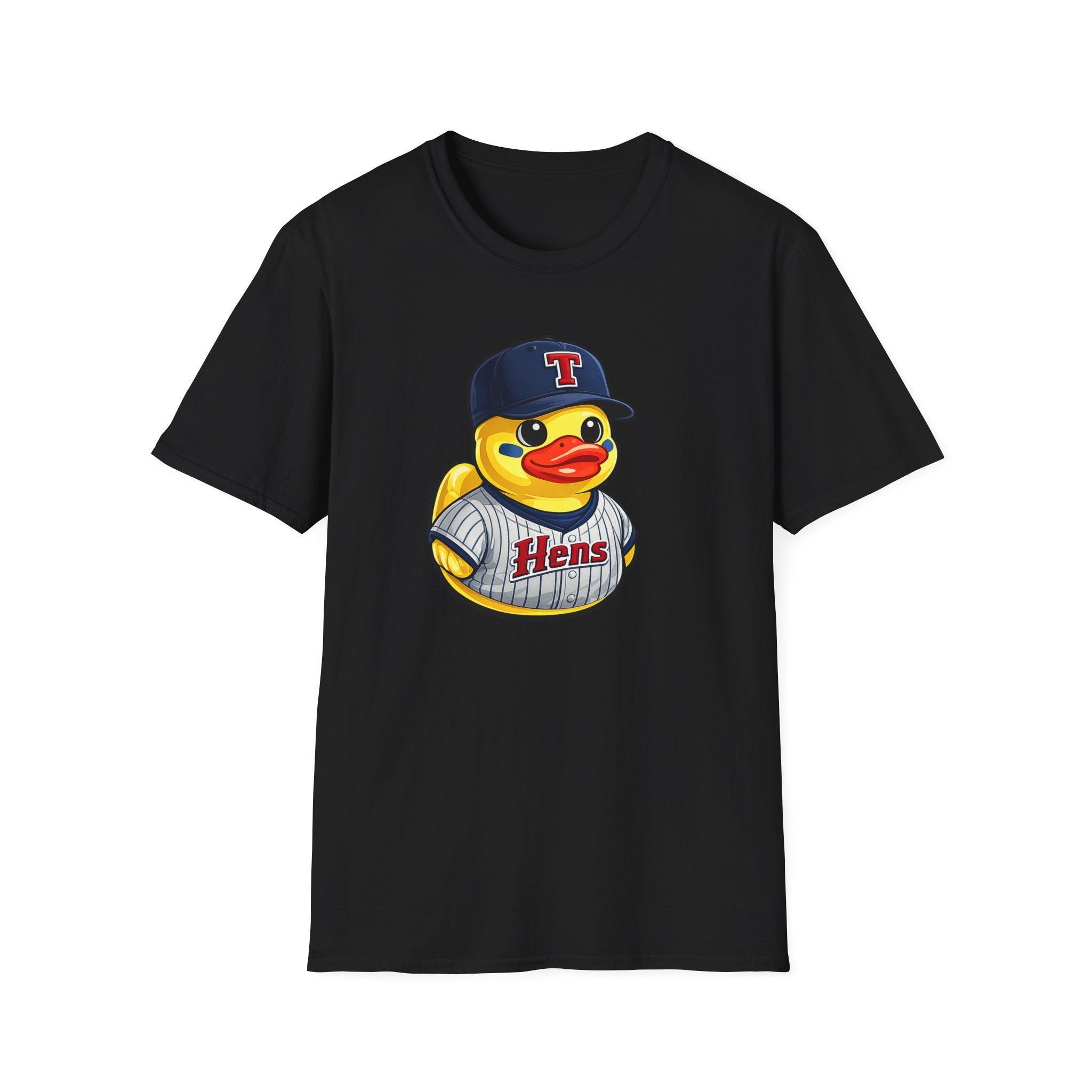 Rubber Duck Baseball T-Shirt — Cute Mascot Team Jersey Graphic Tee