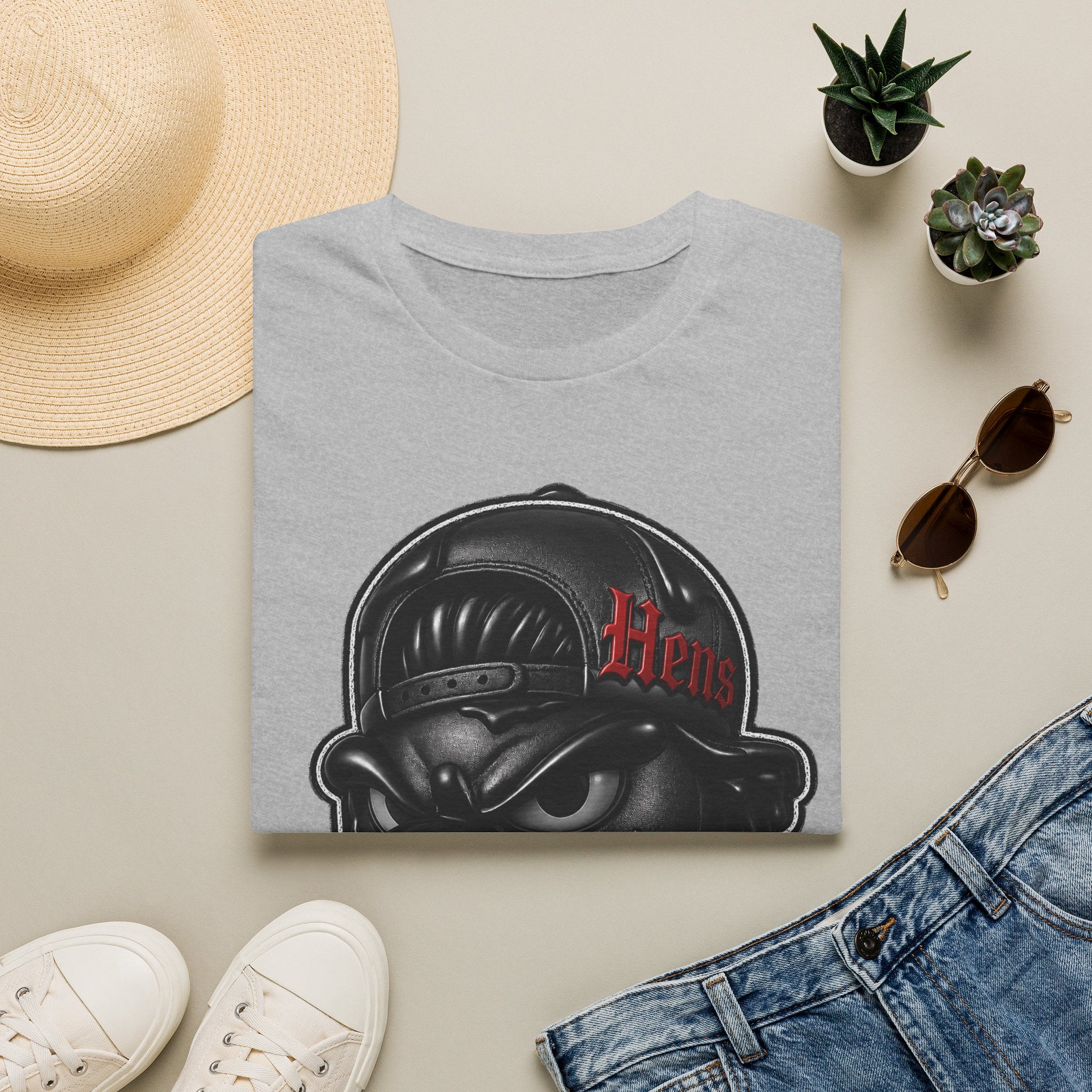 Black Out Hens T-Shirt — Edgy Streetwear Tee with "Hens" Cap Graphic