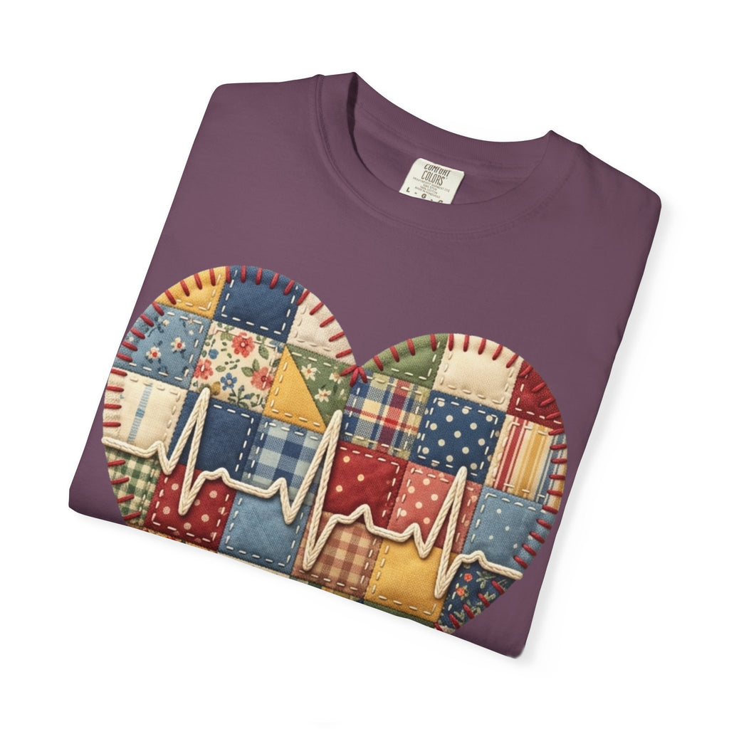 We Care Heart Patchwork T-Shirt — Nurse & Healthcare Appreciation Tee