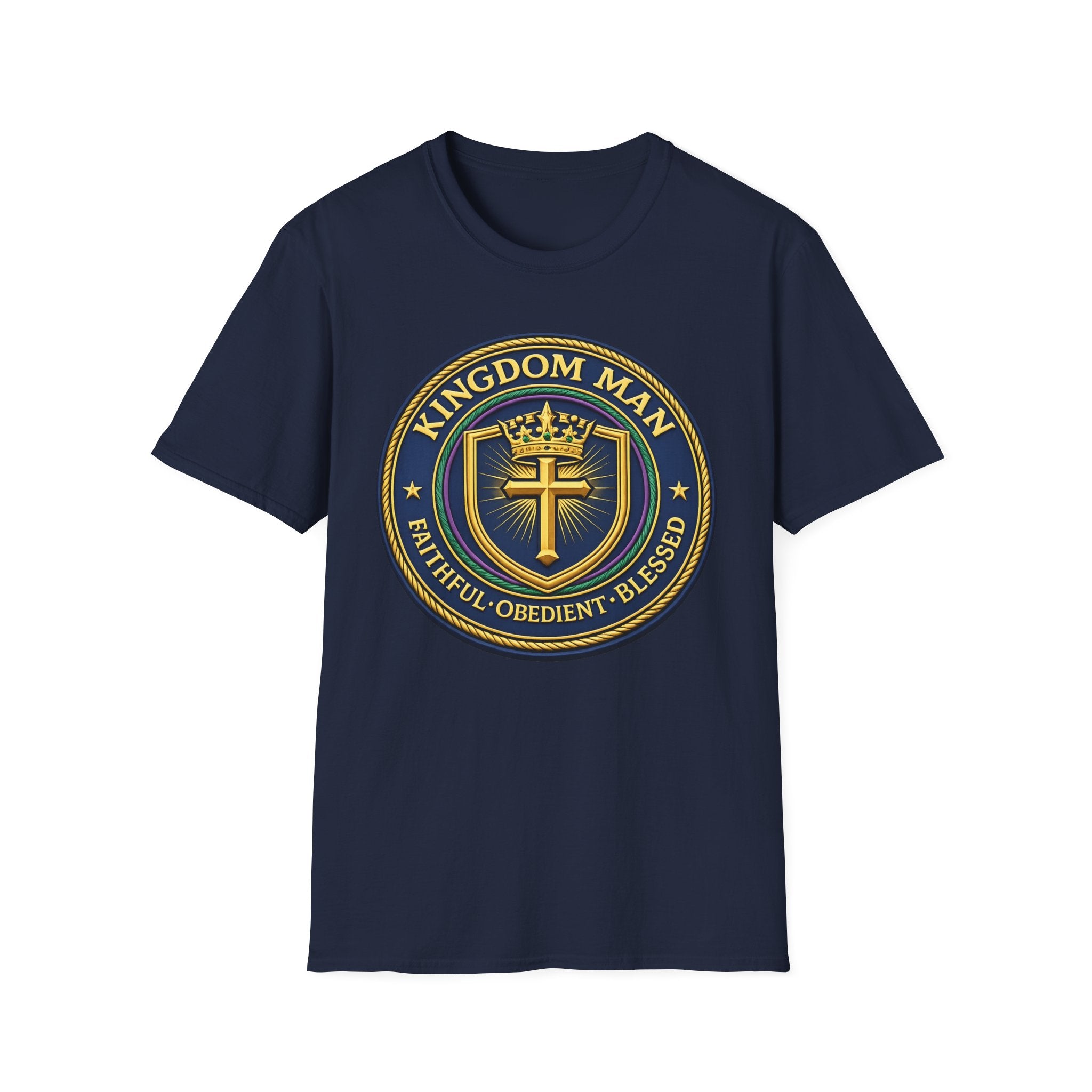 Kingdom Man T-Shirt — Faithful Obedient Blessed Christian Graphic Tee