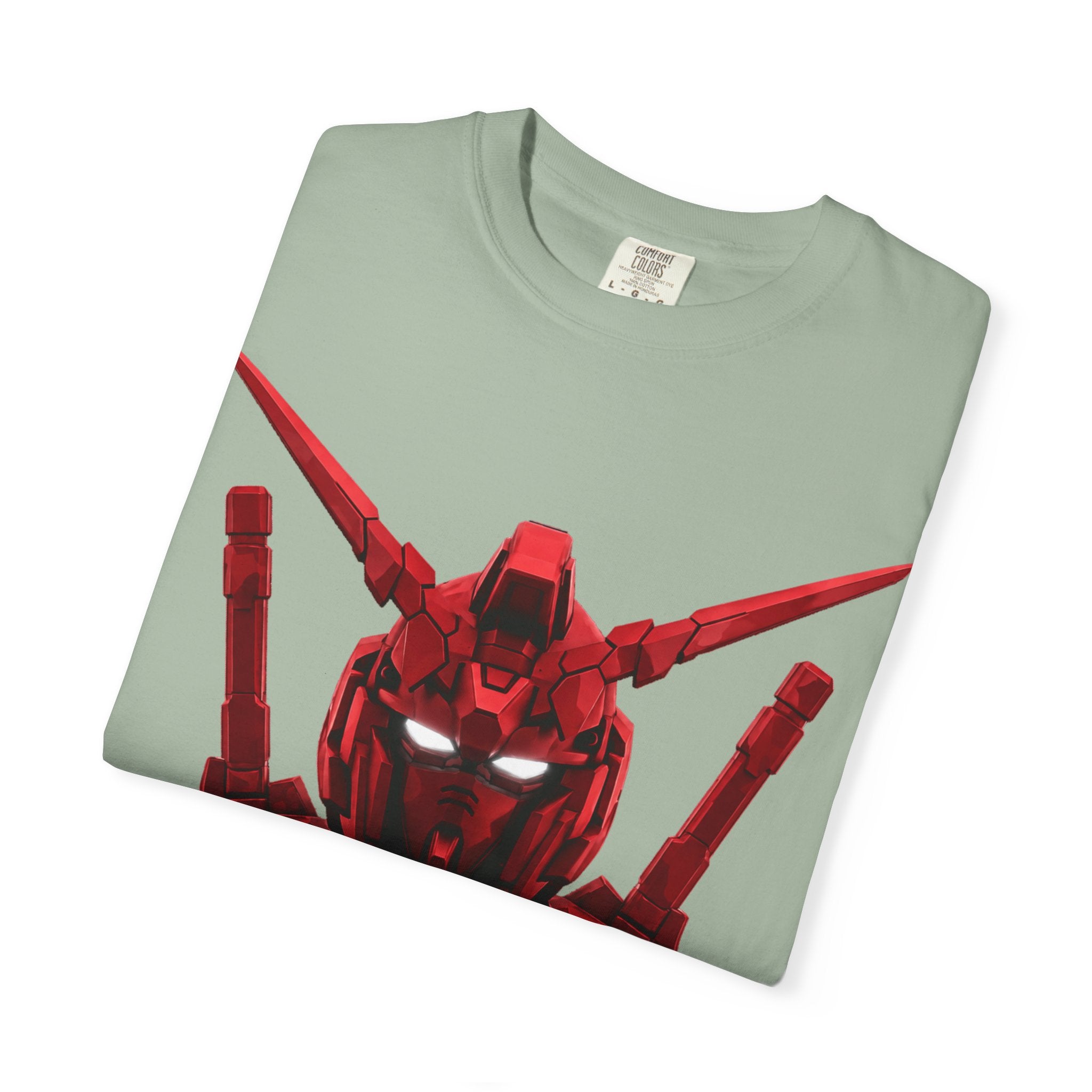 Red Mech Helmet T-Shirt — Anime Mecha Graphic Tee